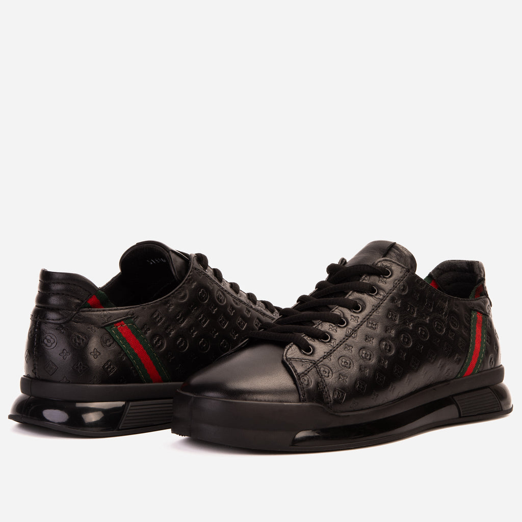 The Journey Black Leather Men Sneaker