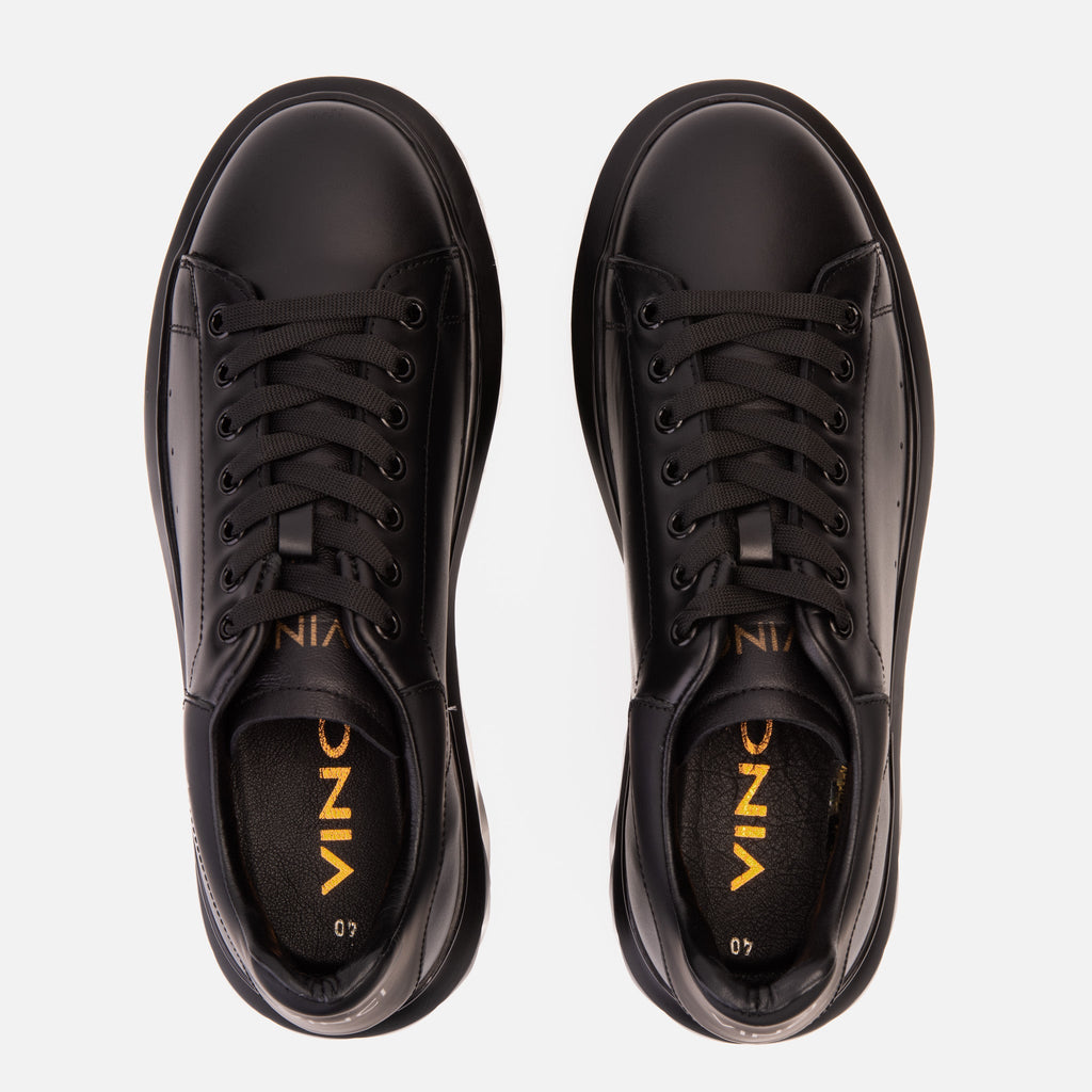 The Linq Black Leather Men Sneaker
