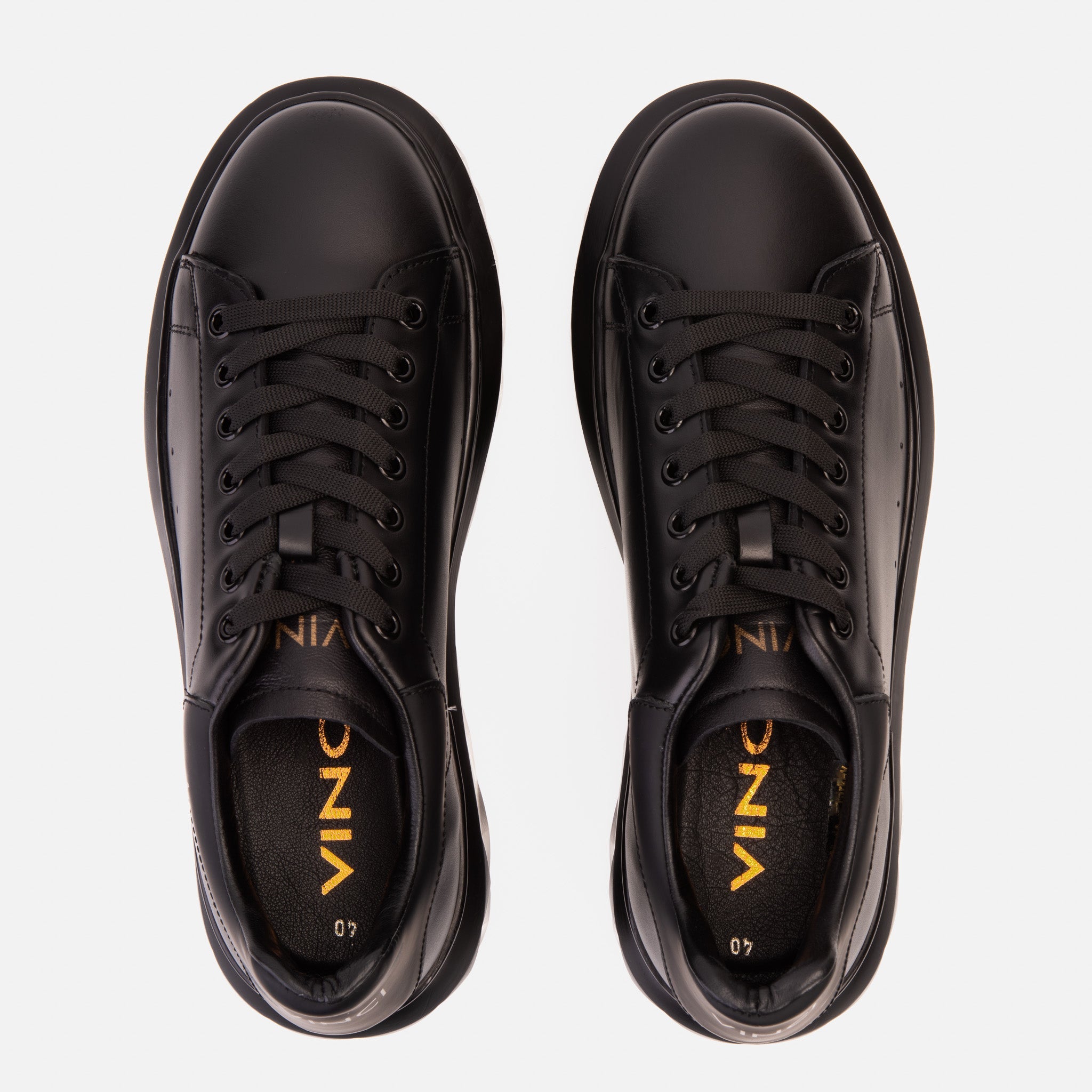 The Linq Black Leather Men Sneaker