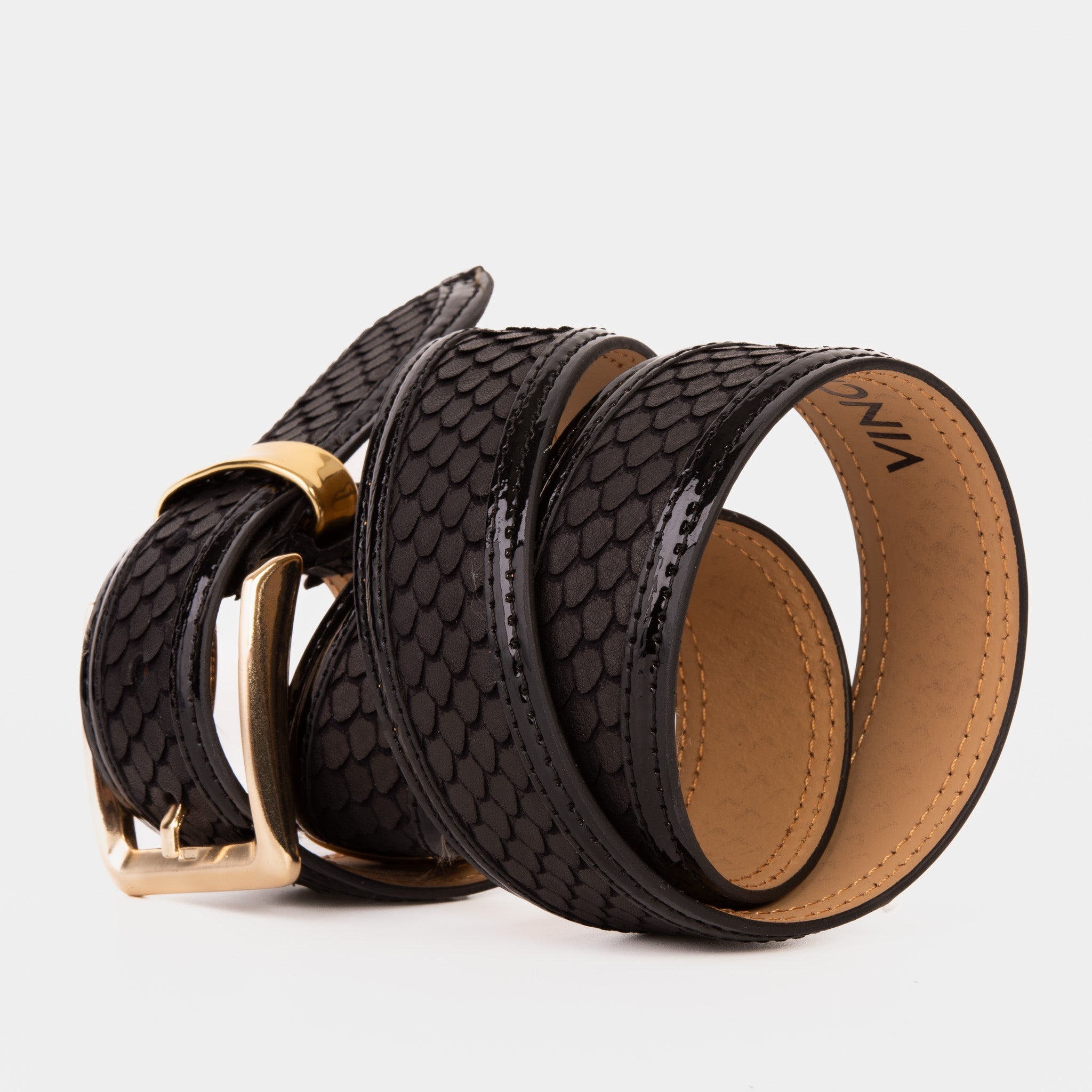 The Monarch Black Leather Belt
