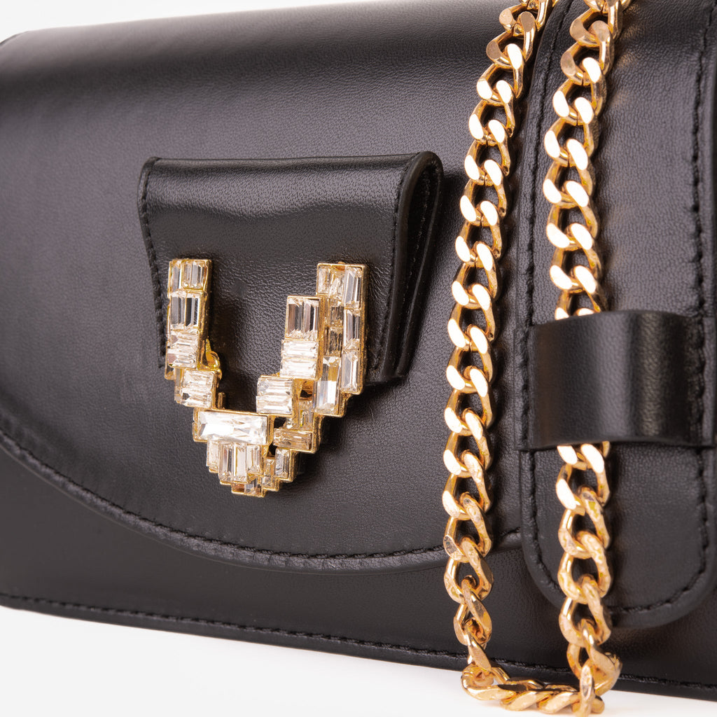 The Love Black Leather Handbag