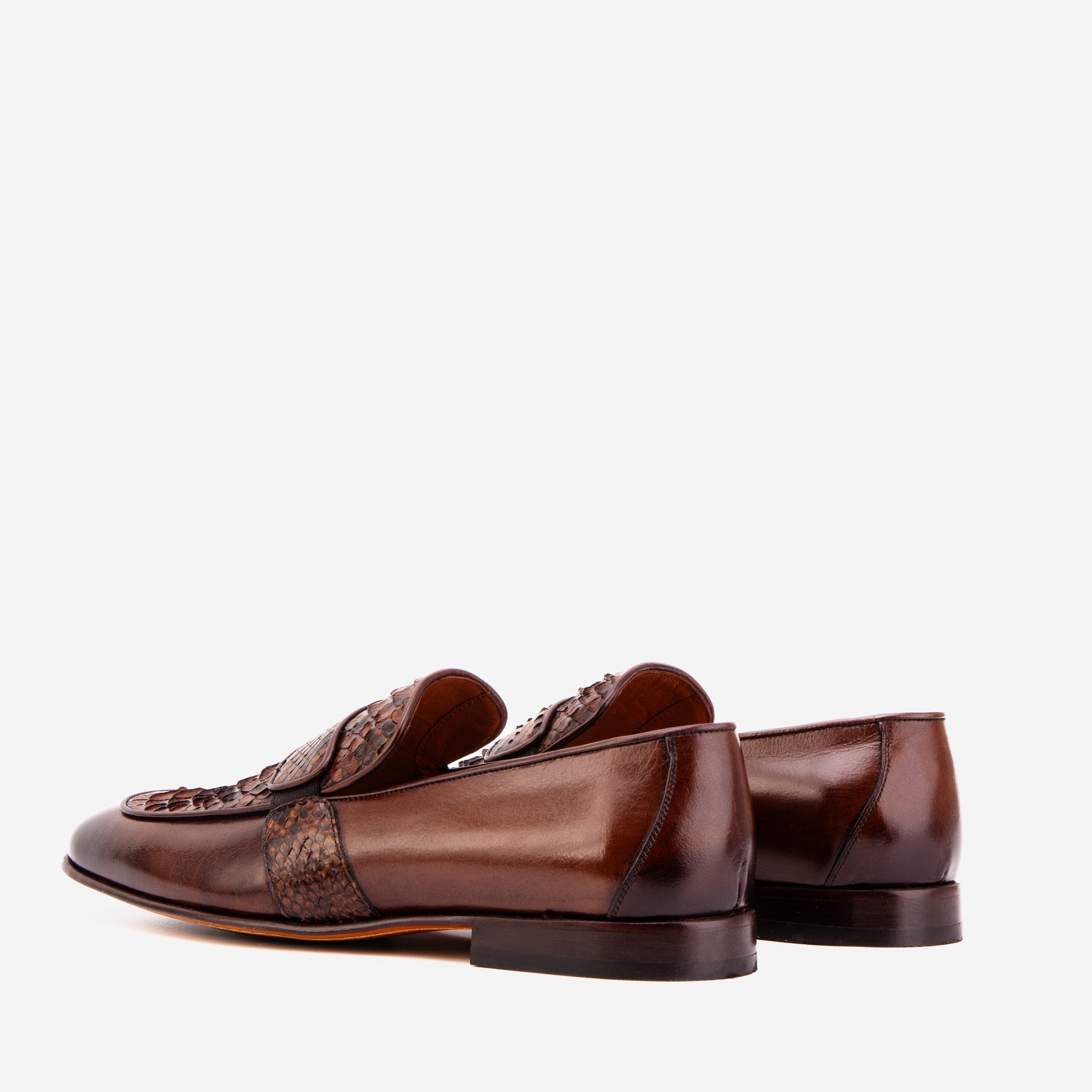The Dorian Tan Python &amp; Baby Buffalo Leather Loafer Men Shoe