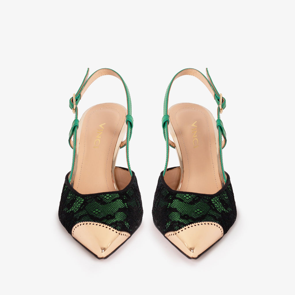 The Bali Green Leather Slingback Women Sandal