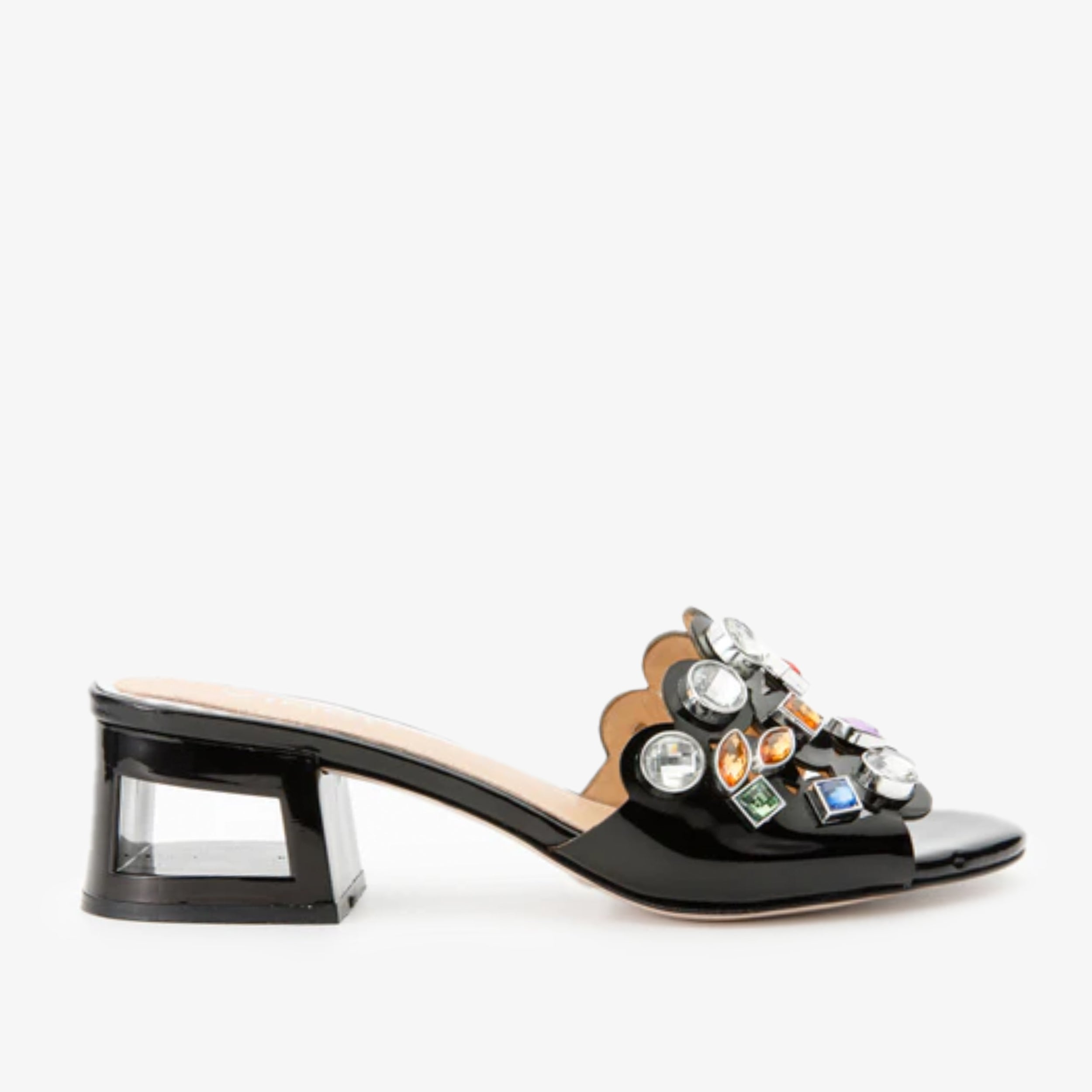 The Capadica Black Leather Block Heel Women Sandal Final Sale!