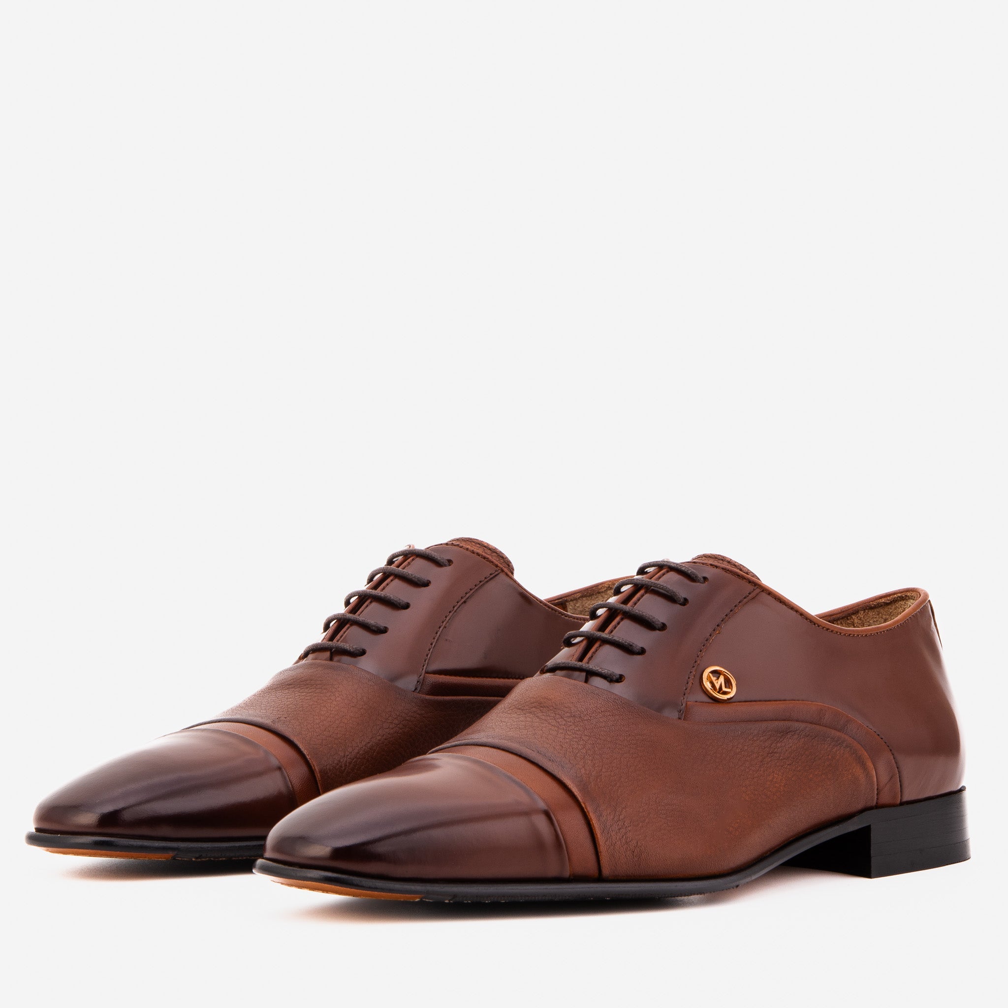 The Rockwell Handmade Tan Leather Cap Toe Oxford Men Shoe