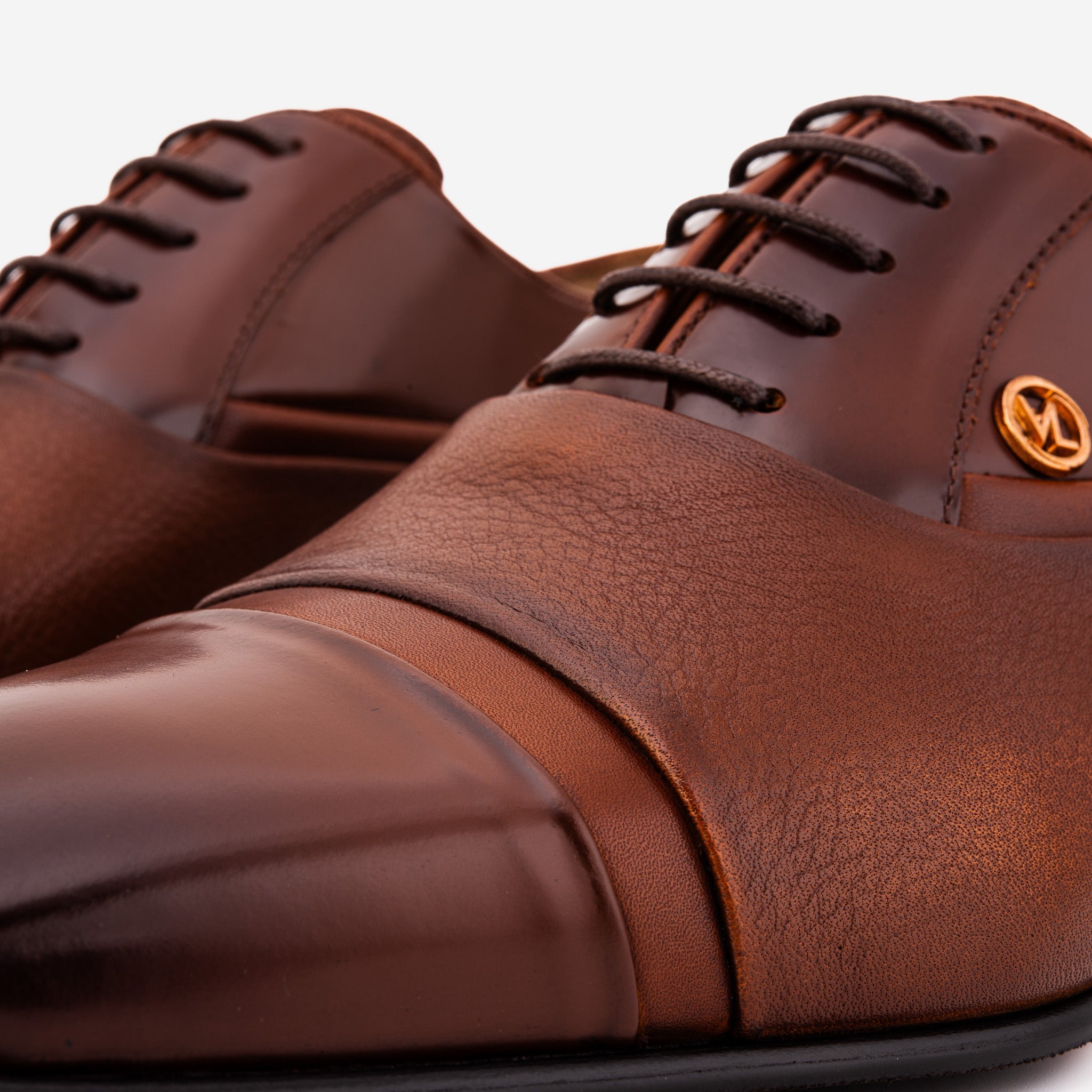 The Rockwell Handmade Tan Leather Cap Toe Oxford Men Shoe