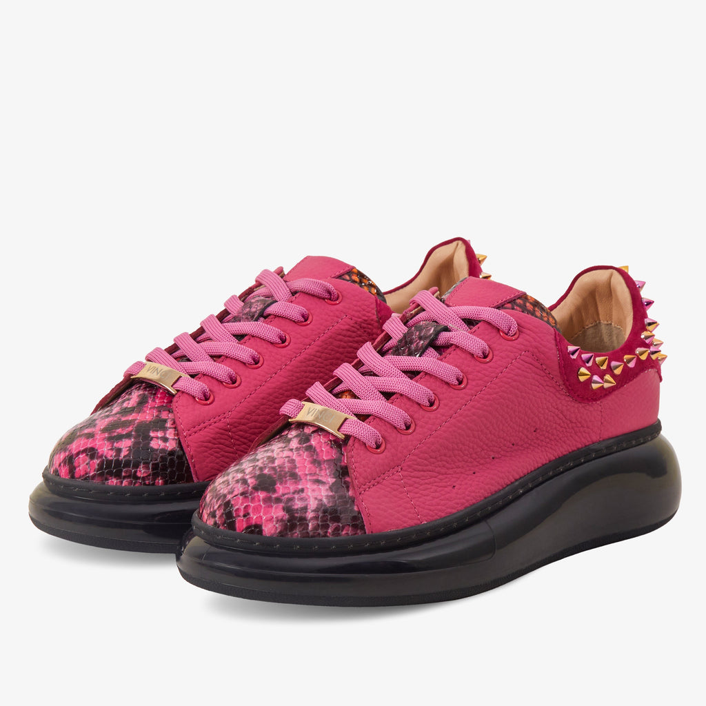 The Venezia Fuchsia Leather Women Sneaker