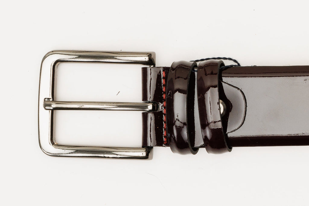 The Dodoma Burgundy Patent Leather Belt