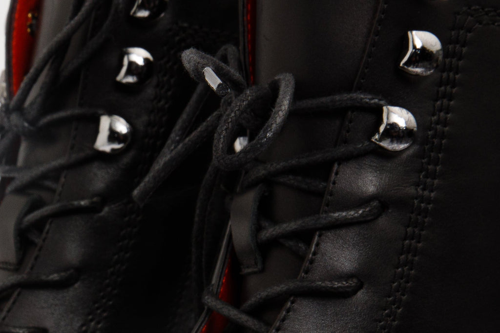 The Moreno Black Leather Lace-Up Mid Calf Women Boot Final Sale!