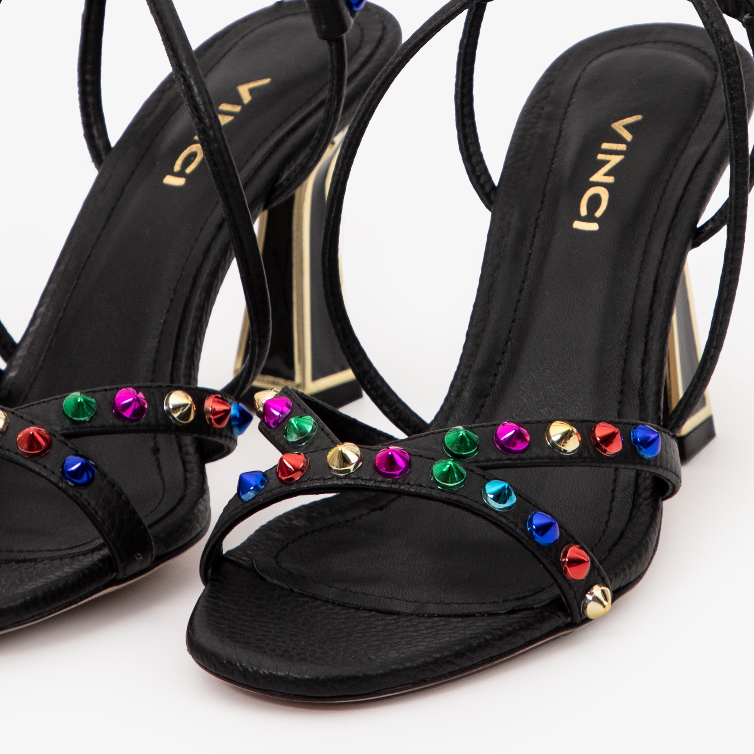 The Aurora Black Leather Strappy Women Sandal