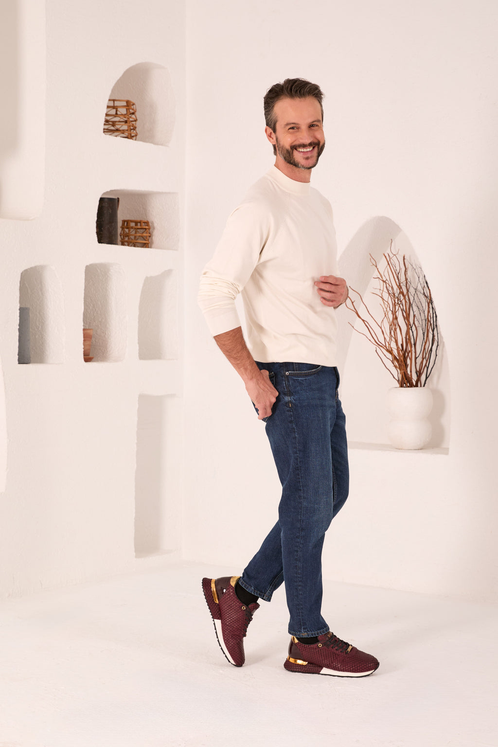 The Majesty Burgundy Leather Men Sneaker