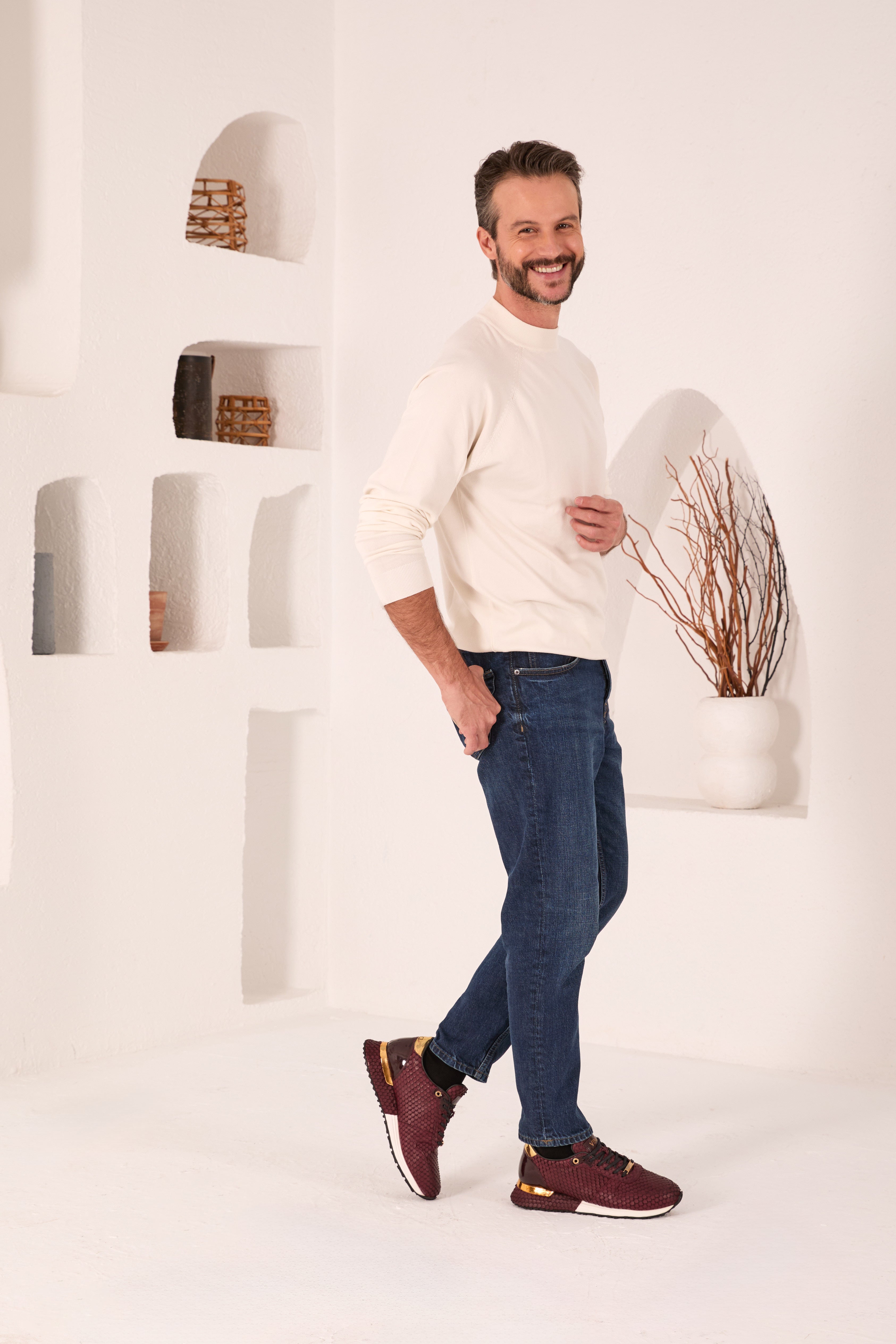 The Majesty Burgundy Leather Men Sneaker