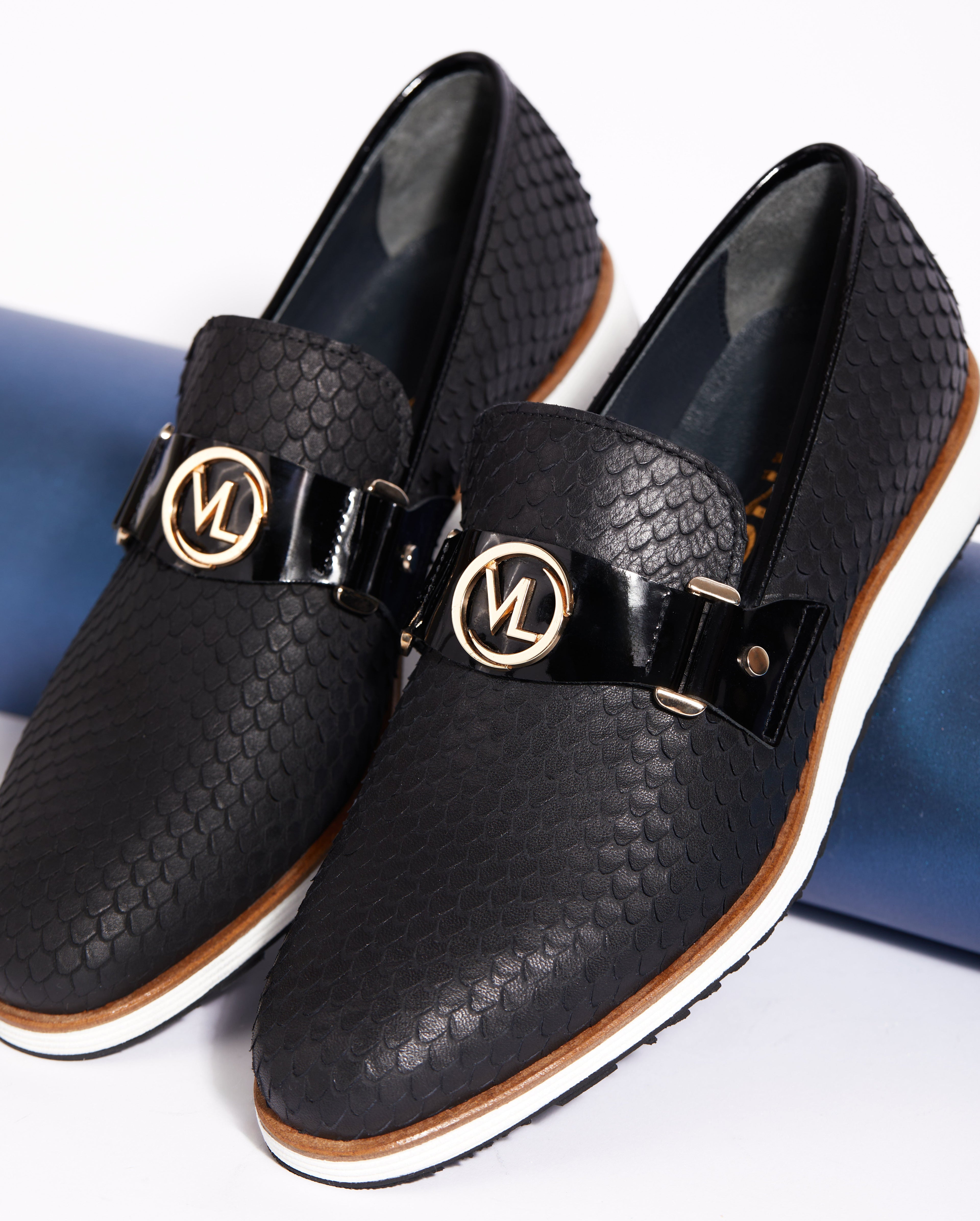 The Legacy Black Leather Men Casual Loafer Shoe