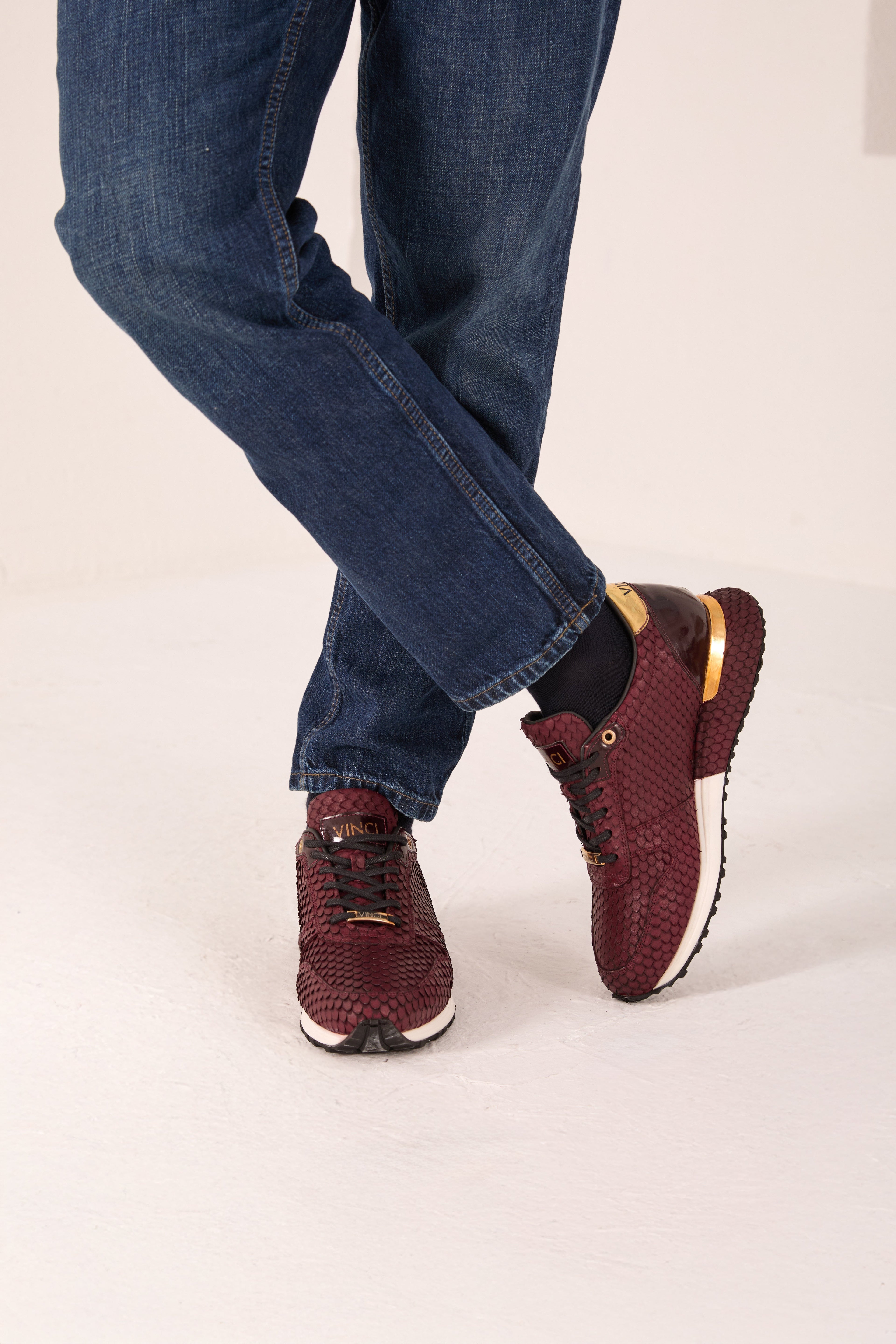 The Majesty Burgundy Leather Men Sneaker