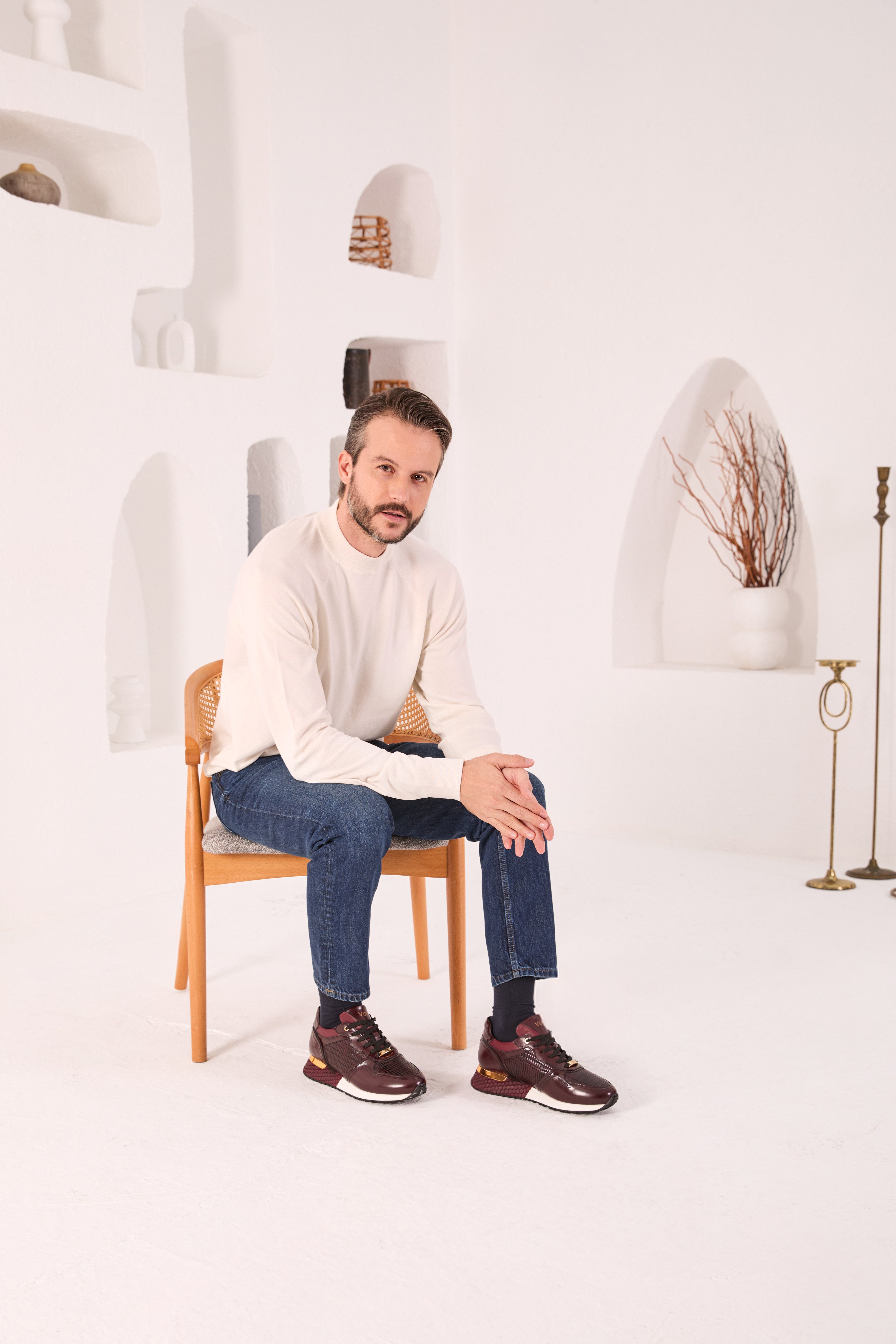 The Empire Burgundy Leather Men Sneaker