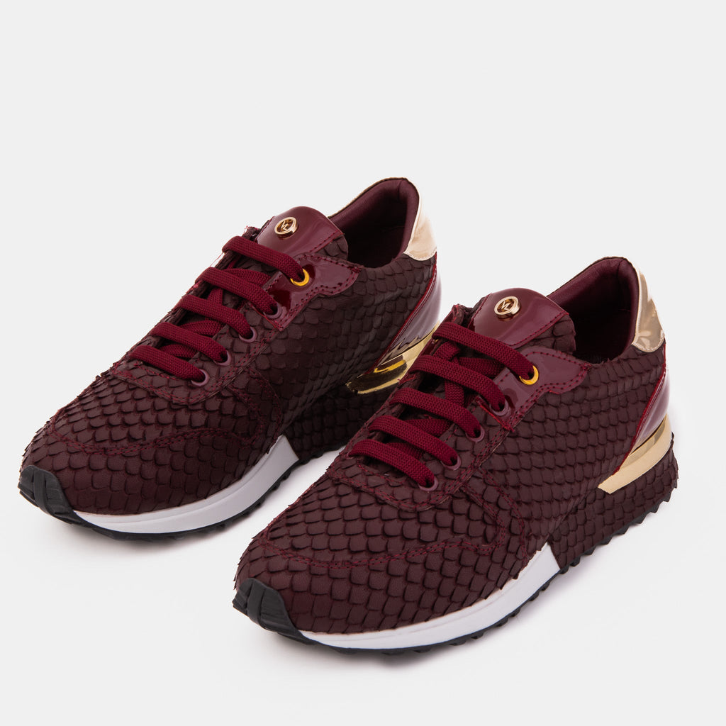 The Scarlet Burgundy Leather Women Sneaker