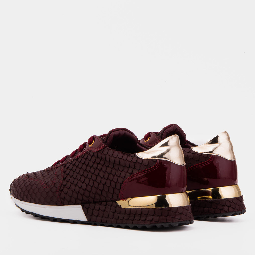The Scarlet Burgundy Leather Women Sneaker