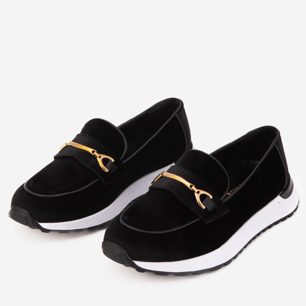 The Milan Black Leather Women Sneaker