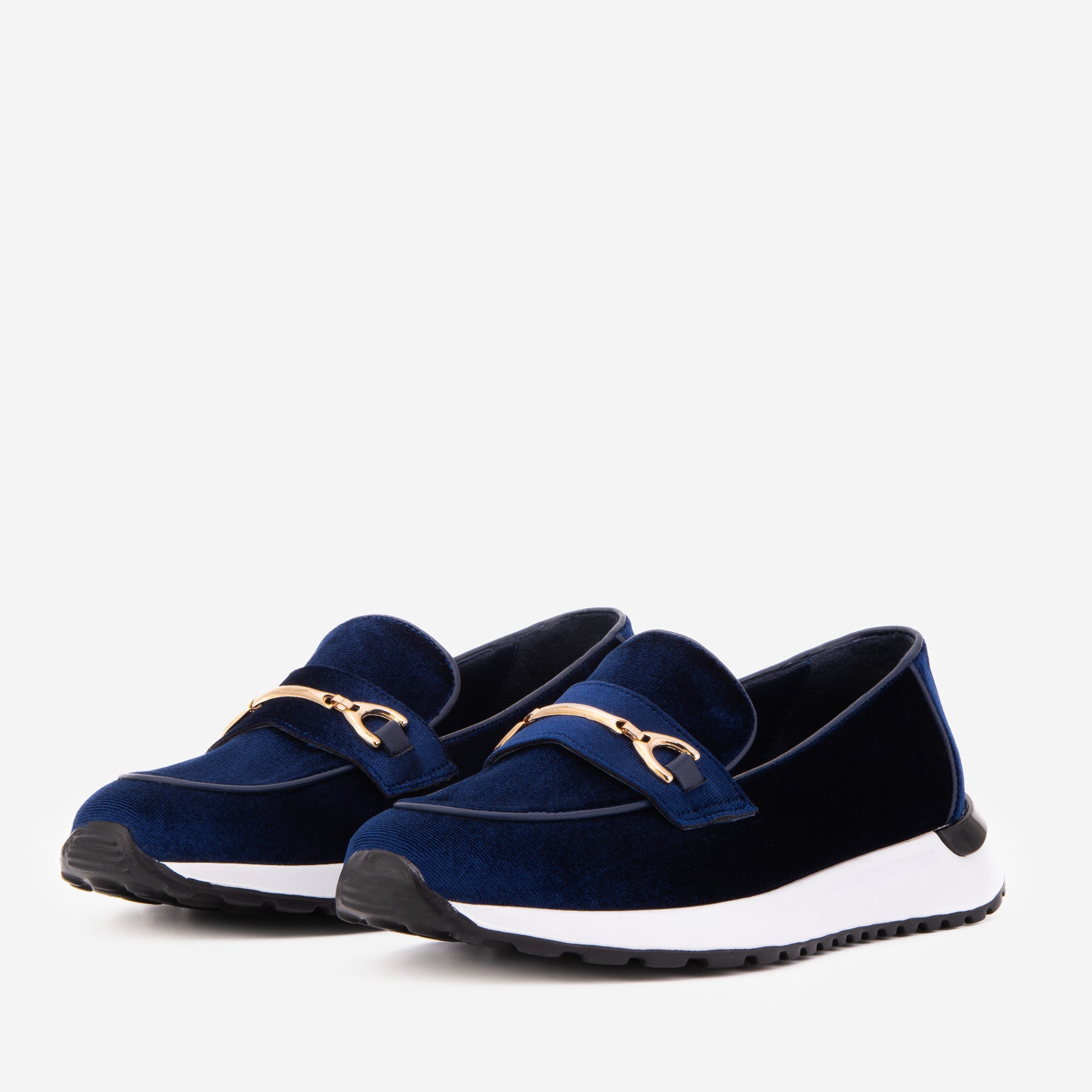 The Milan Navy Blue Leather Women Sneaker