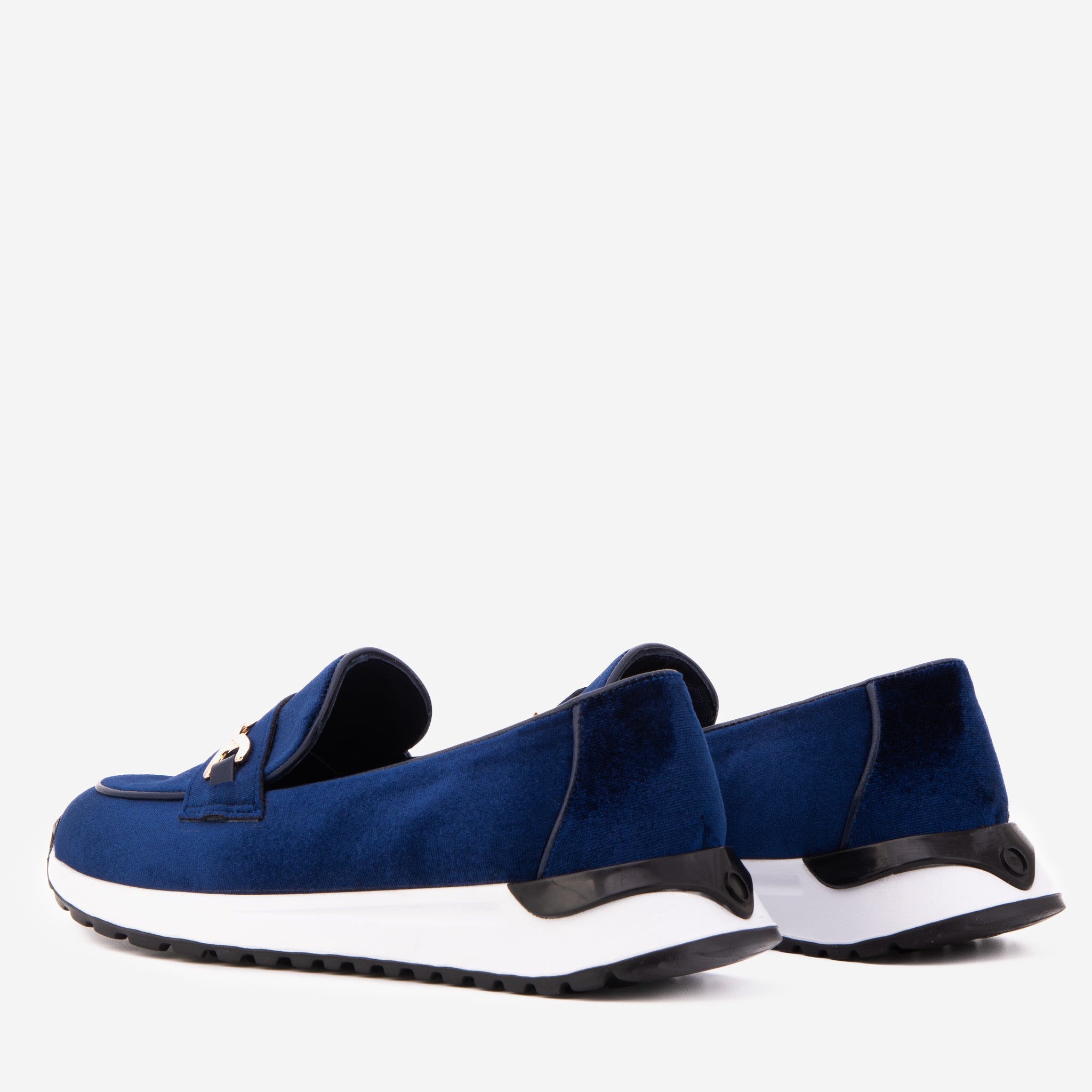 The Milan Navy Blue Leather Women Sneaker