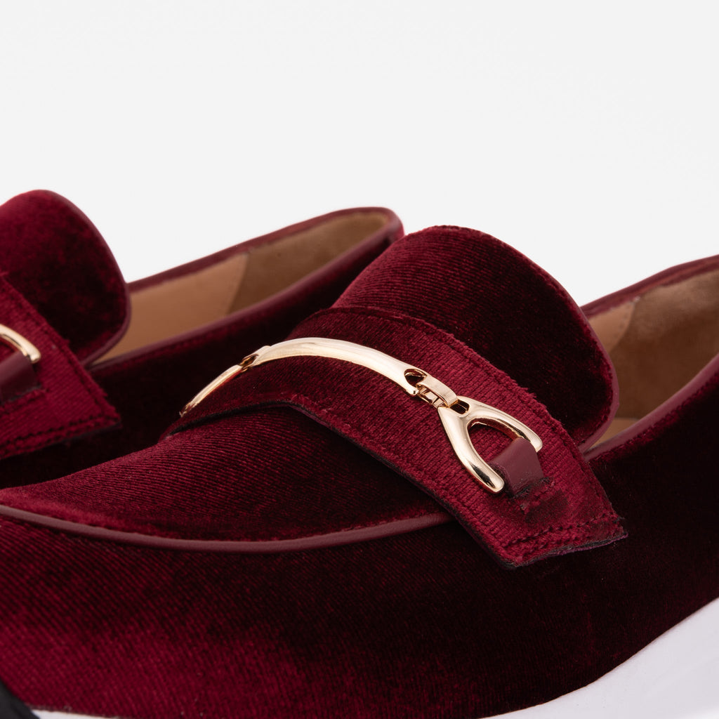 The Milan Burgundy Leather Women Sneaker