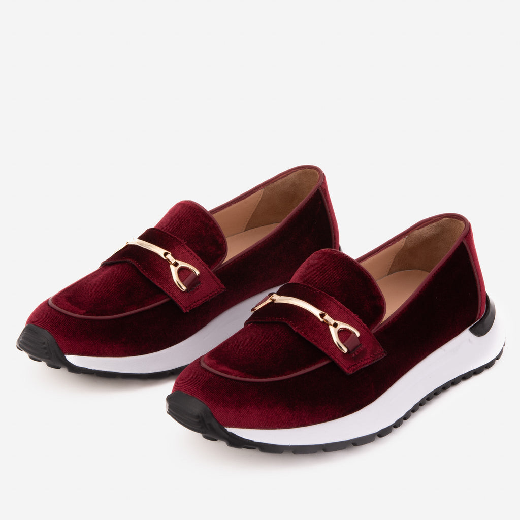 The Milan Burgundy Leather Women Sneaker