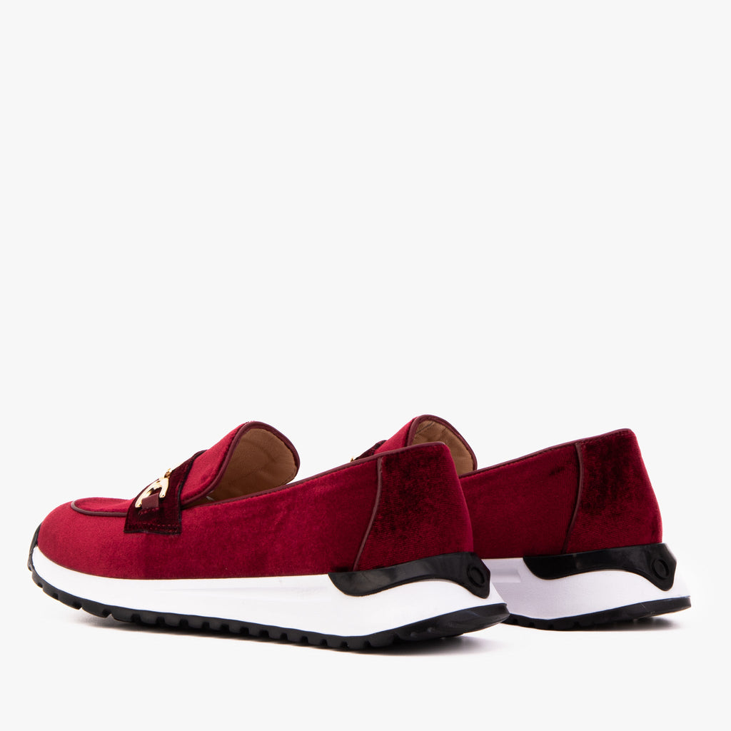 The Milan Burgundy Leather Women Sneaker