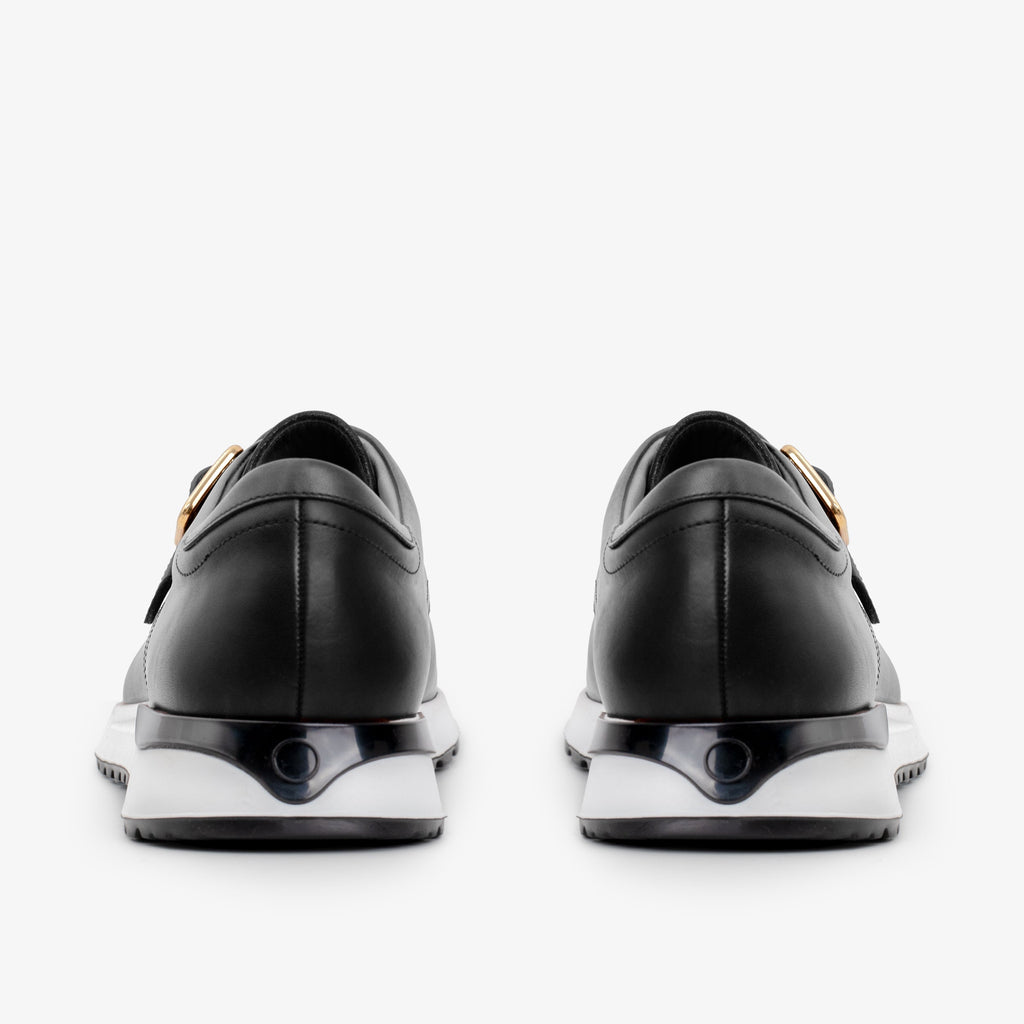The Luxe Black Buffalo Leather Women Sneaker