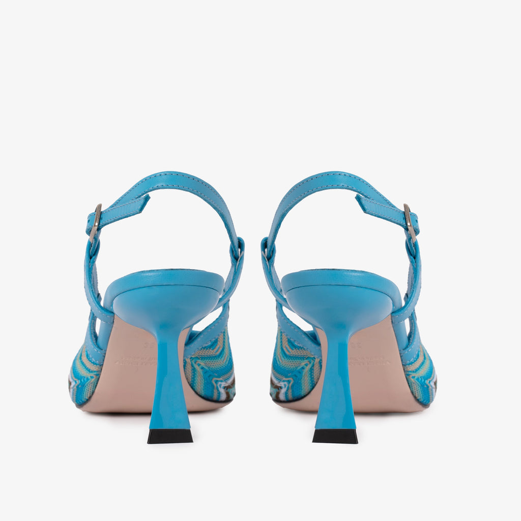 The Napoli Blue Leather Slingback Women Sandal