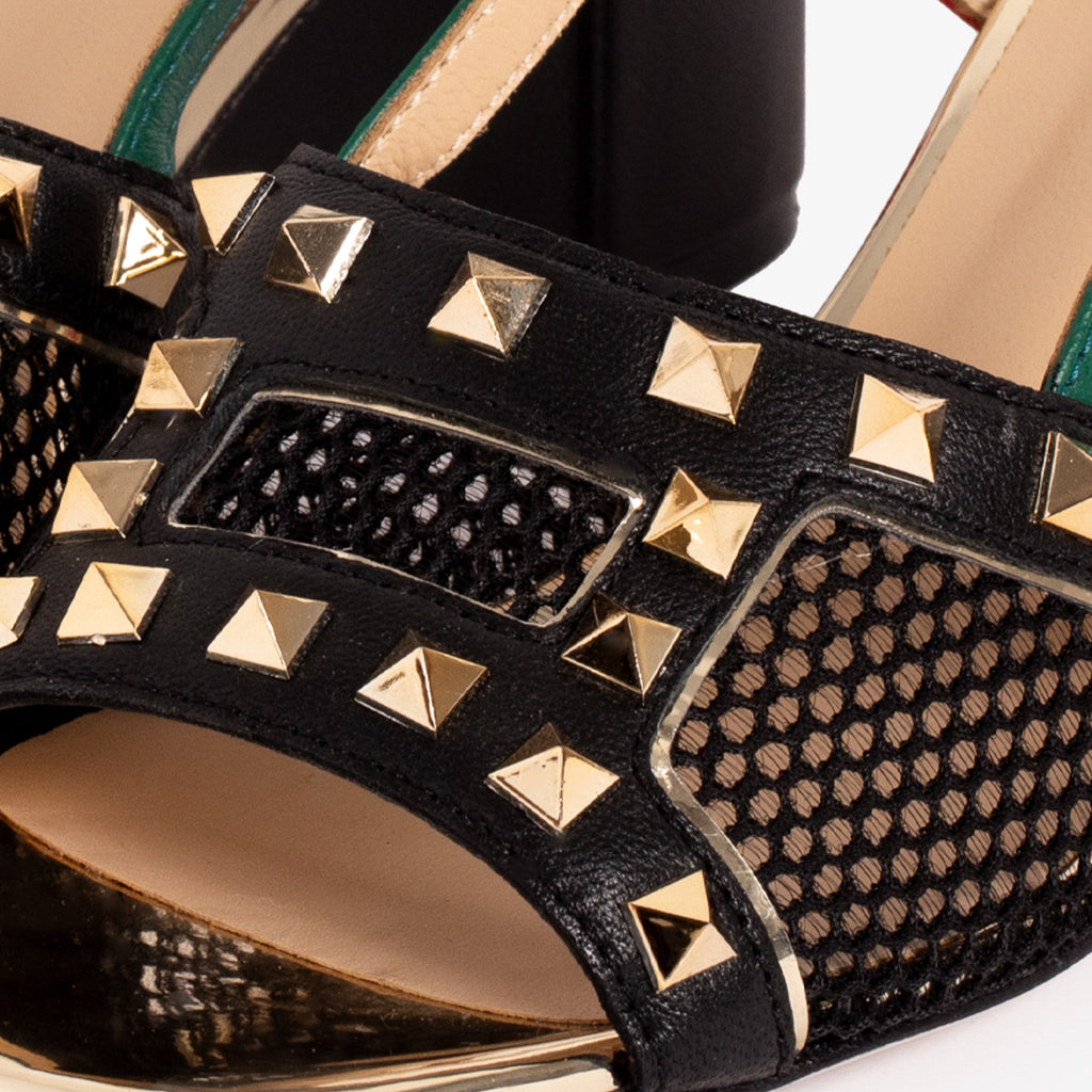 The Linea Black Leather Women Slingback Shoe