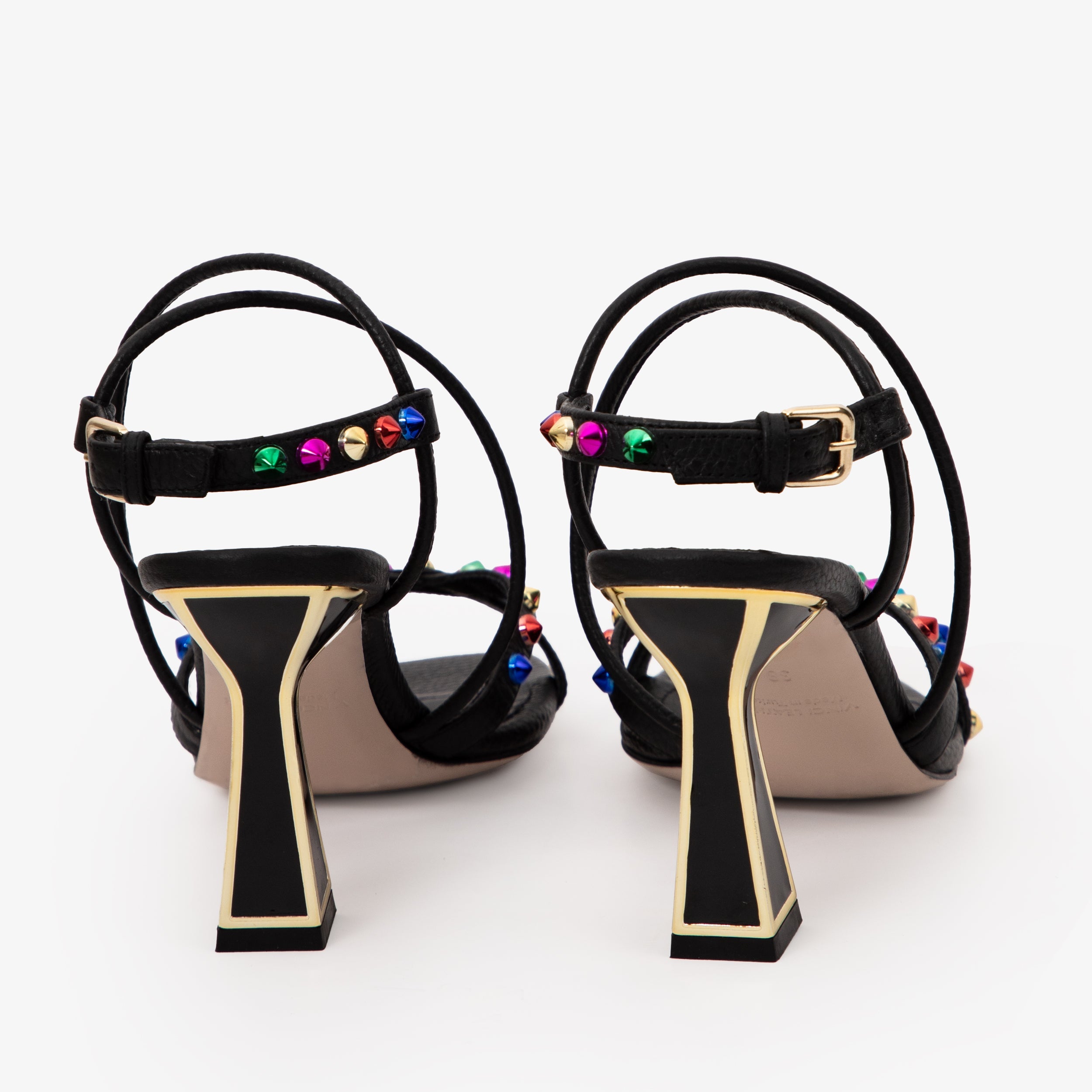 The Aurora Black Leather Strappy Women Sandal