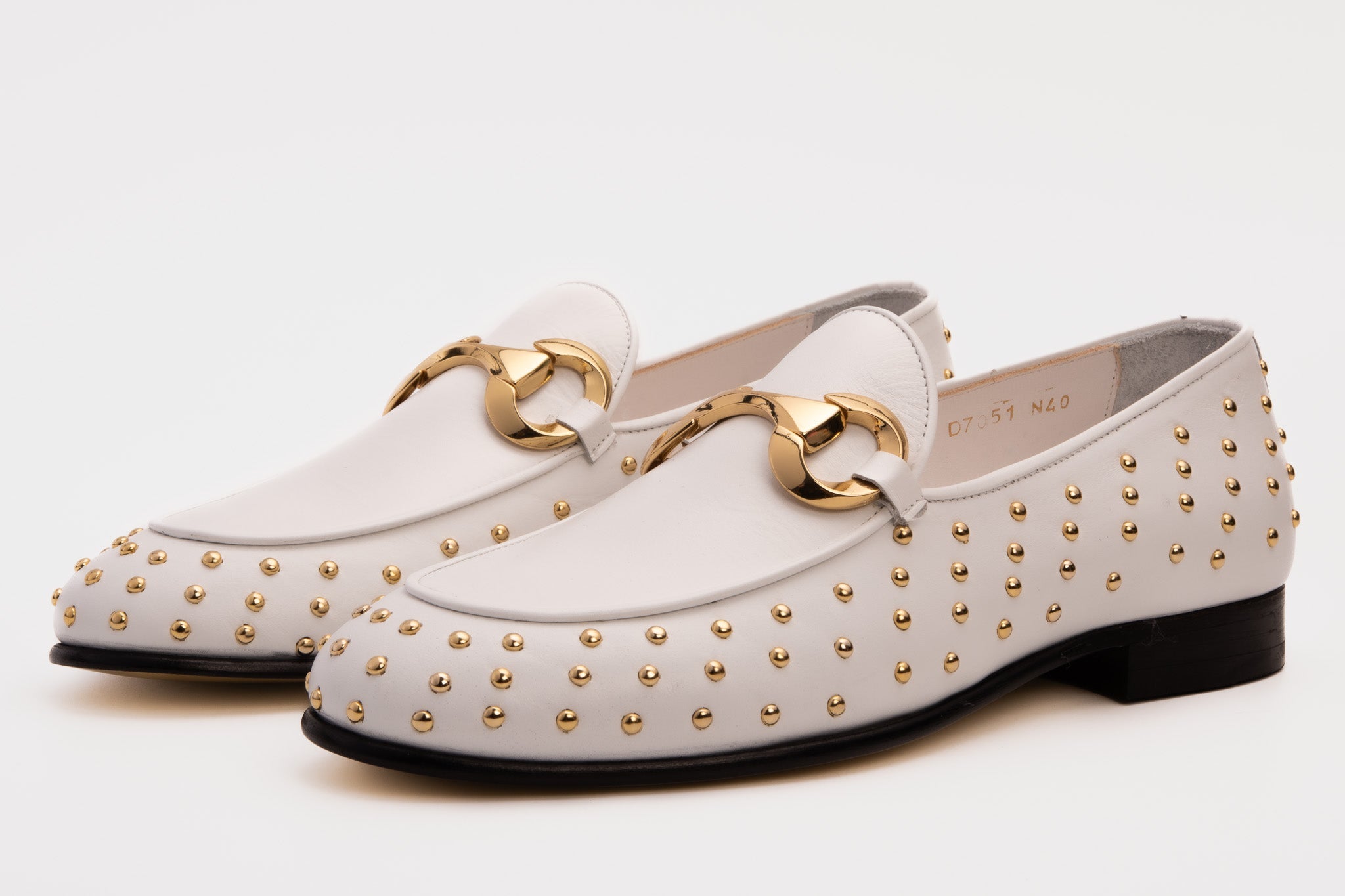 The Jupiter  Shoe White Spike Leather  Bit Dress Loafer Limited Edition Men Shoe