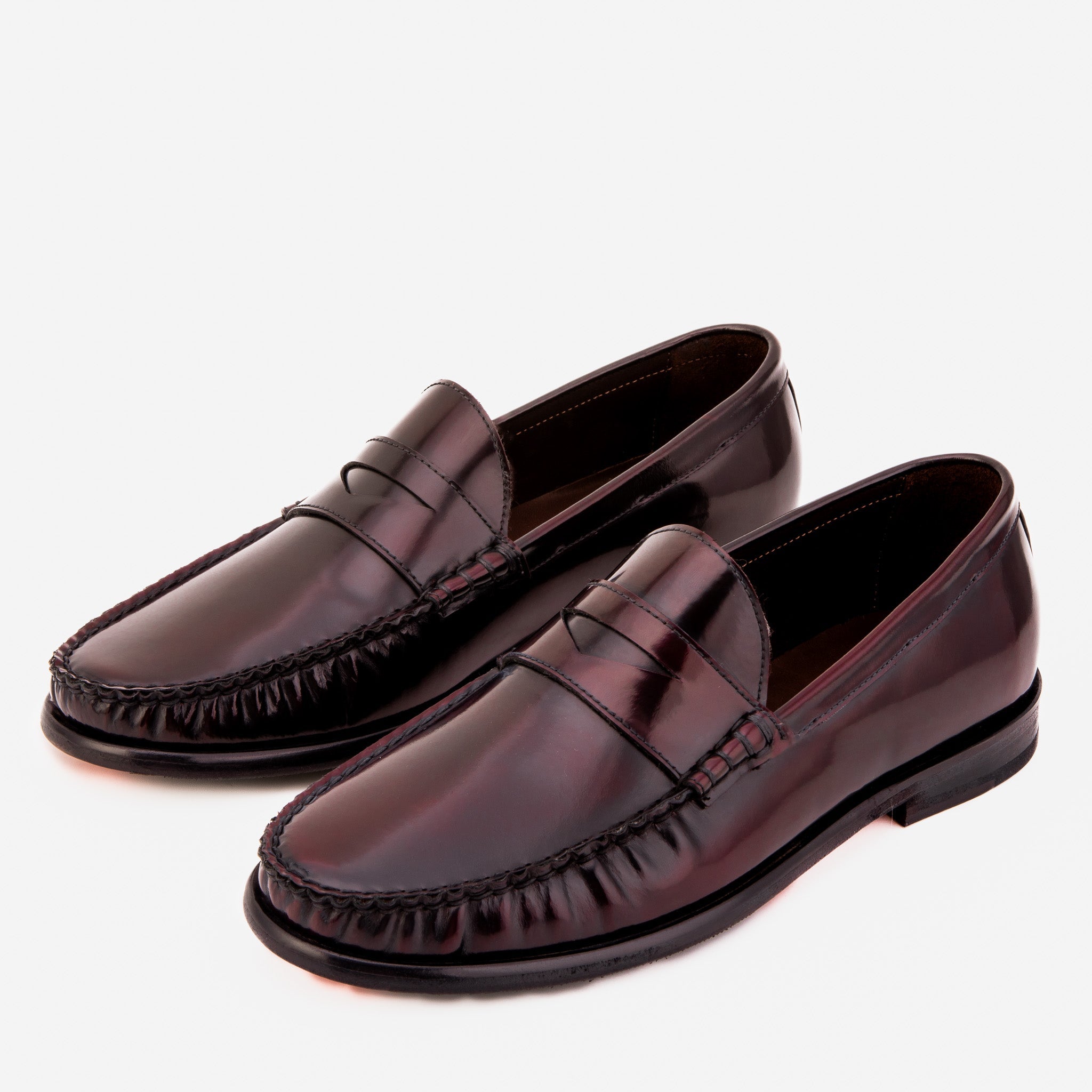 The Belmont Burgundy Polished Leather Men Loafer