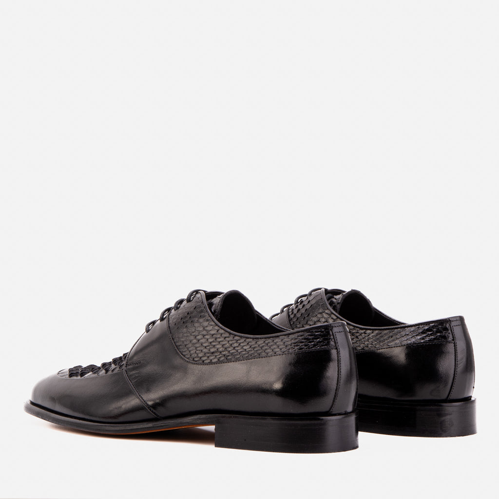 The Arven Black Python Leather Men Shoe