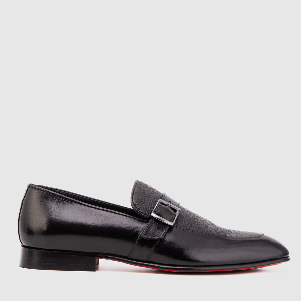 The Marquez Black Baby Buffalo & Deer Leather Loafer Men Shoe