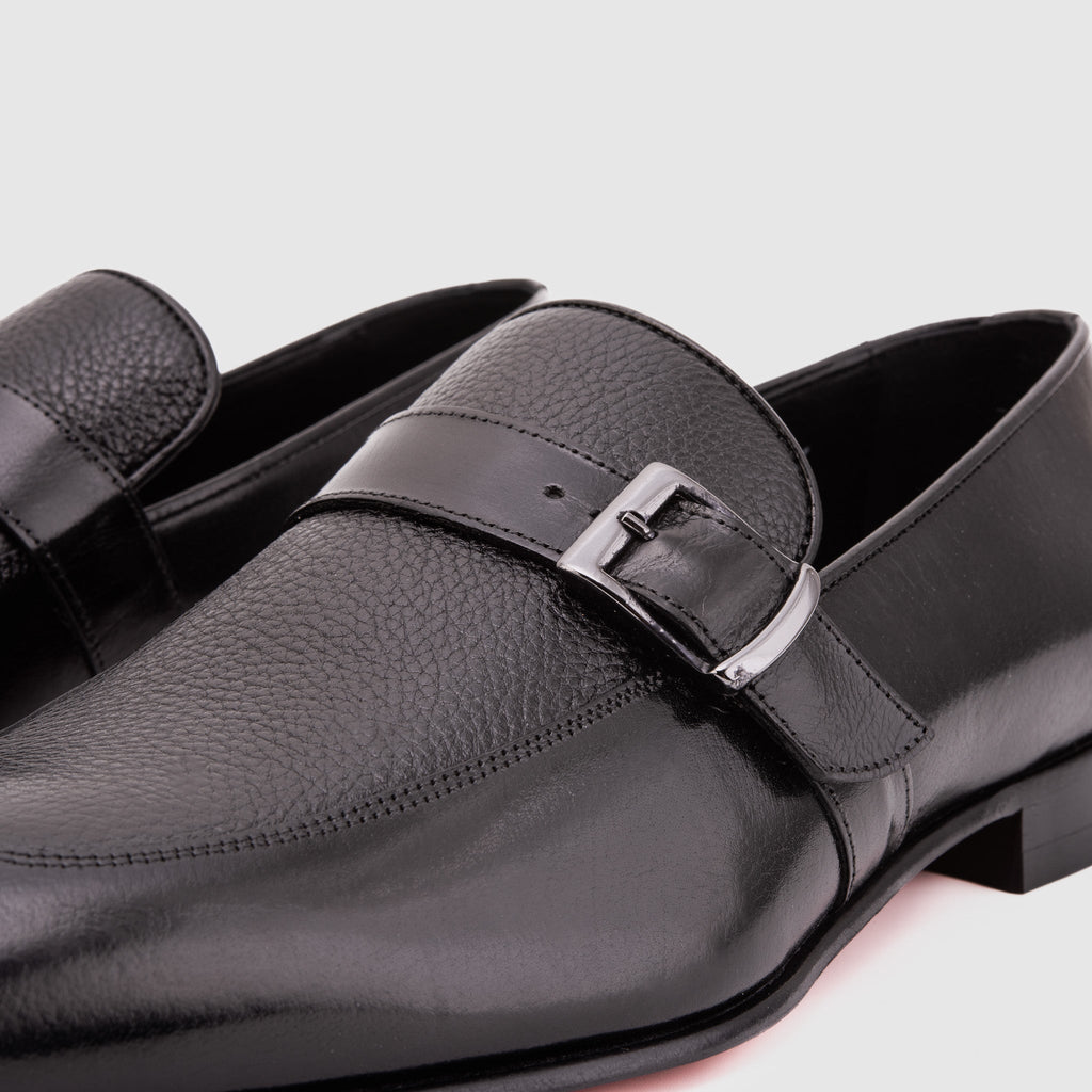 The Marquez Black Baby Buffalo & Deer Leather Loafer Men Shoe