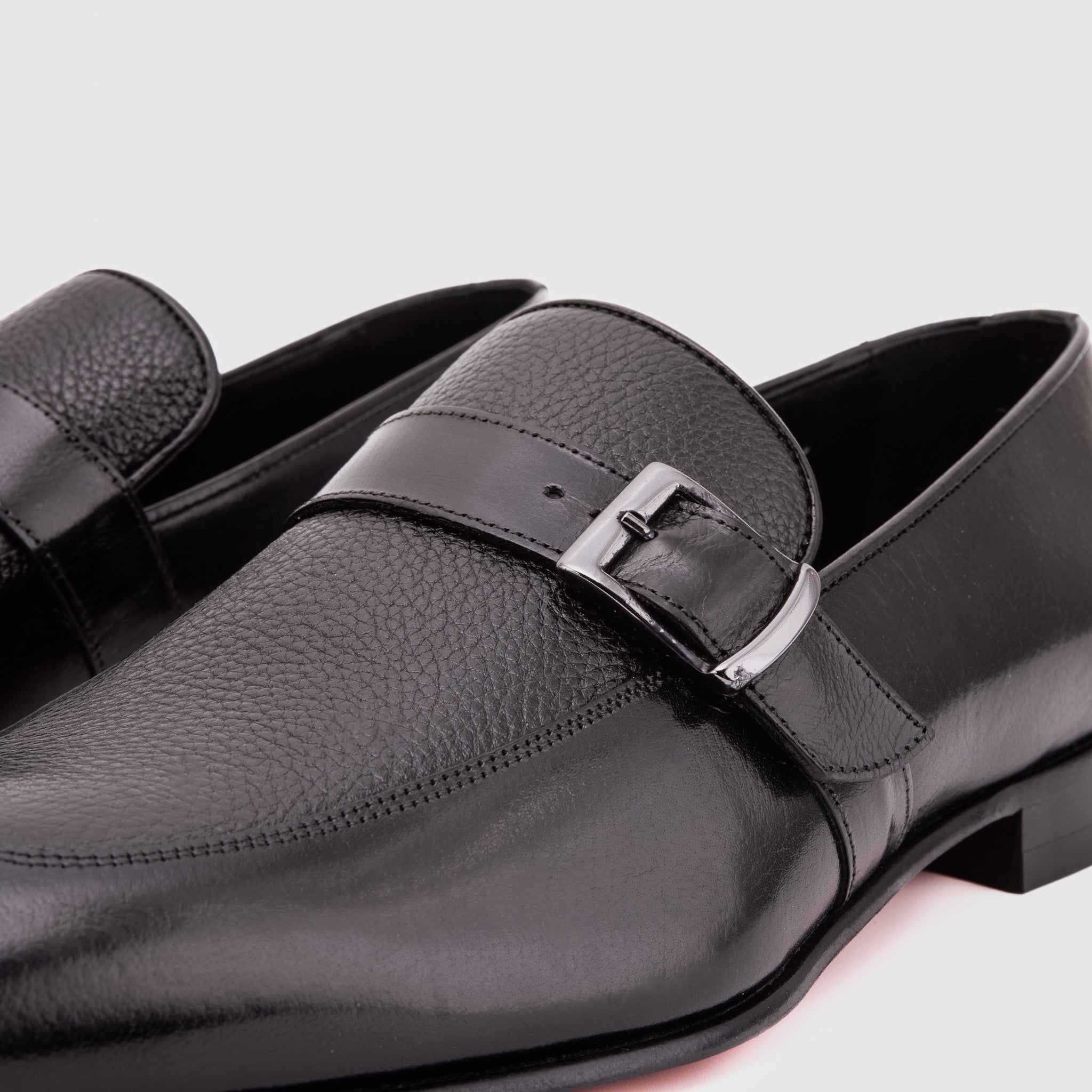 The Marquez Black Baby Buffalo & Deer Leather Loafer Men Shoe