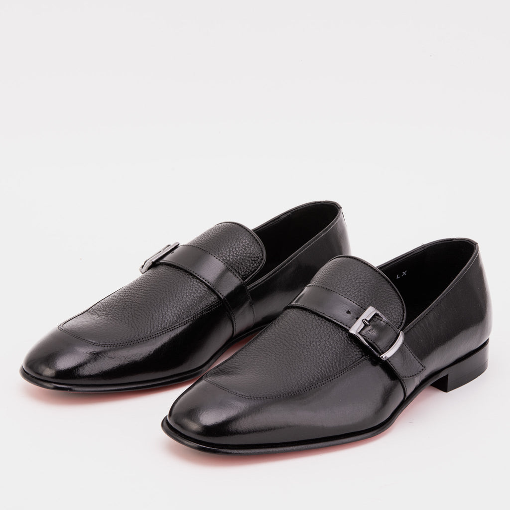 The Marquez Black Baby Buffalo & Deer Leather Loafer Men Shoe