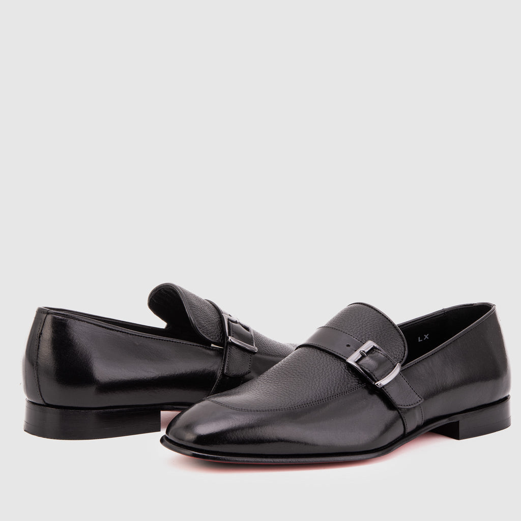 The Marquez Black Baby Buffalo & Deer Leather Loafer Men Shoe