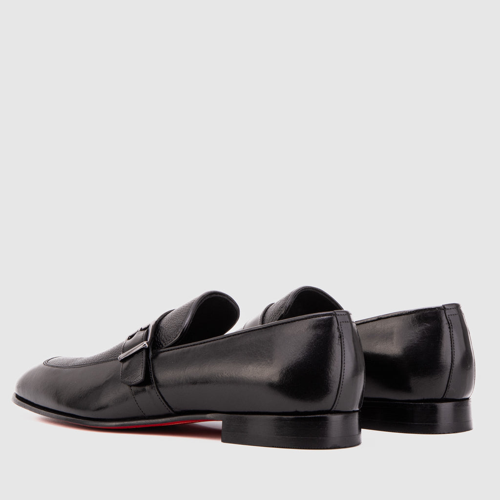 The Marquez Black Baby Buffalo & Deer Leather Loafer Men Shoe