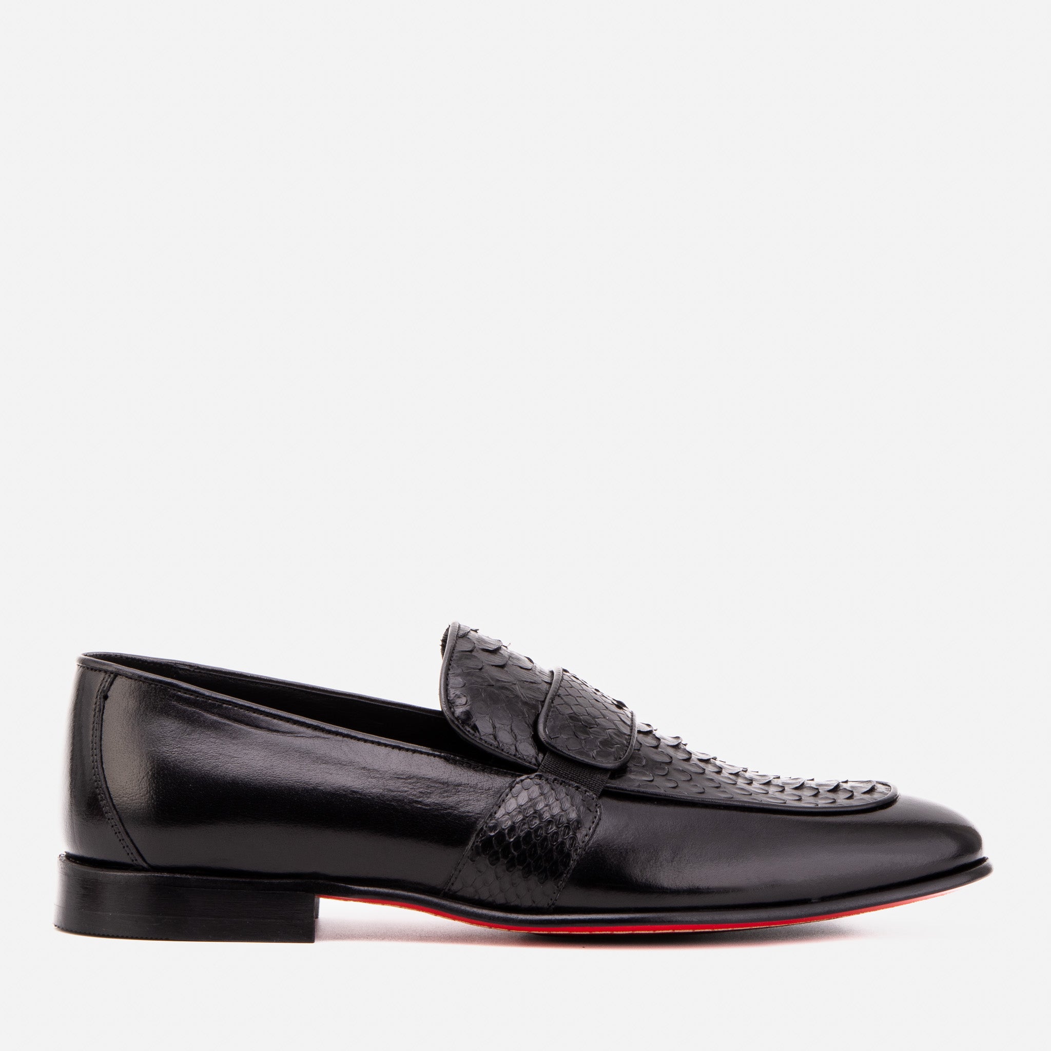 The Dorian Black Python & Baby Buffalo Leather Loafer Men Shoe