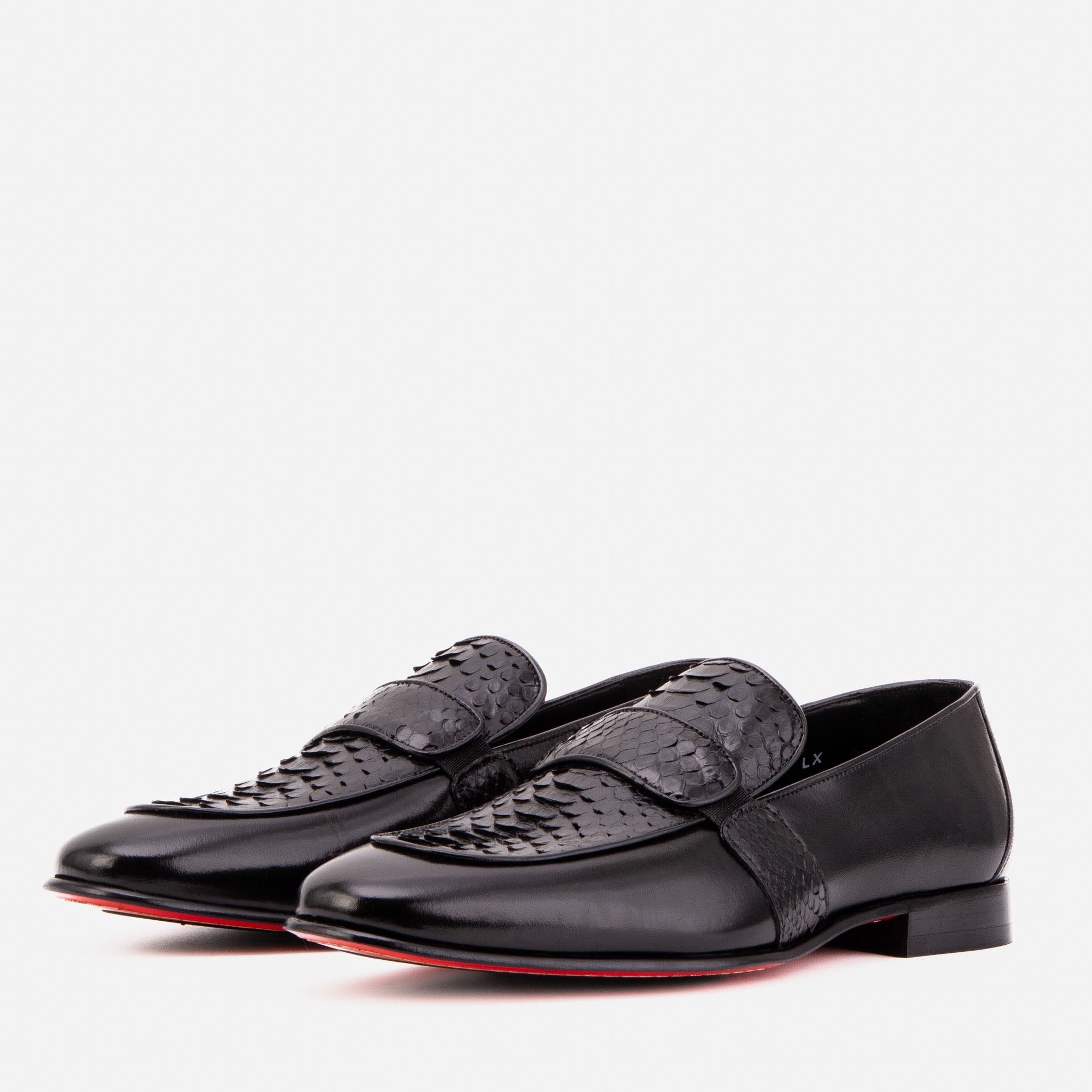 The Dorian Black Python & Baby Buffalo Leather Loafer Men Shoe