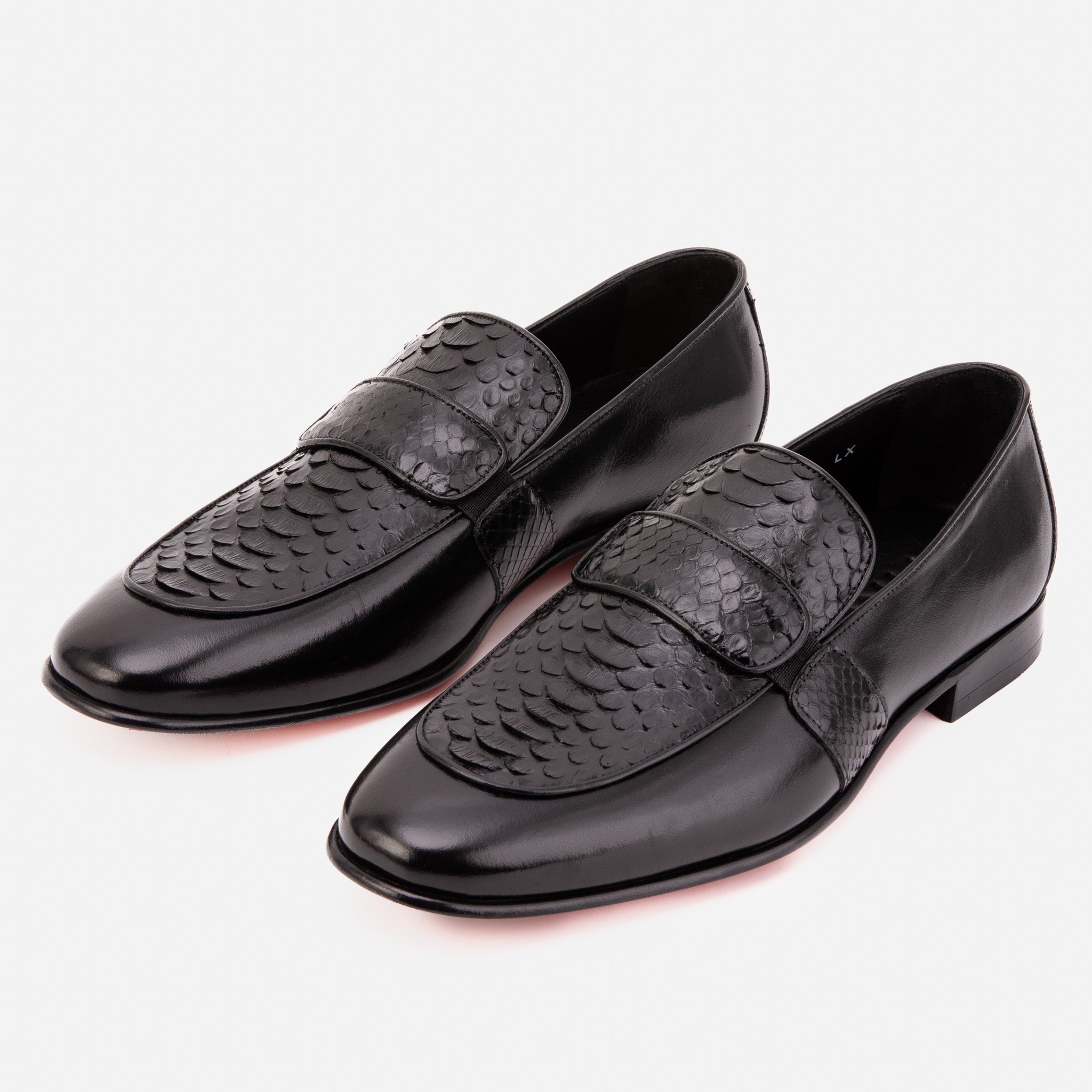 The Dorian Black Python & Baby Buffalo Leather Loafer Men Shoe