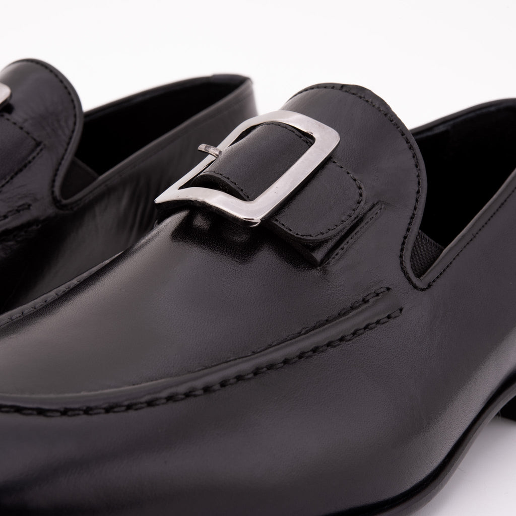 The Astoria Black Buffalo Leather Men’s Loafer