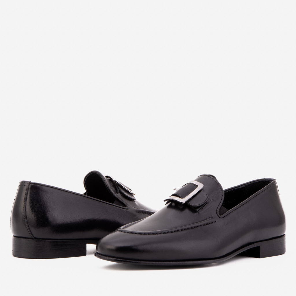 The Astoria Black Buffalo Leather Men’s Loafer
