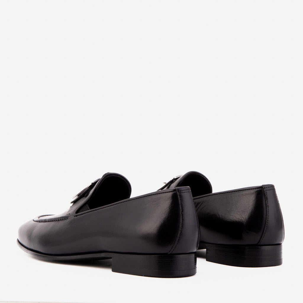 The Astoria Black Buffalo Leather Men’s Loafer