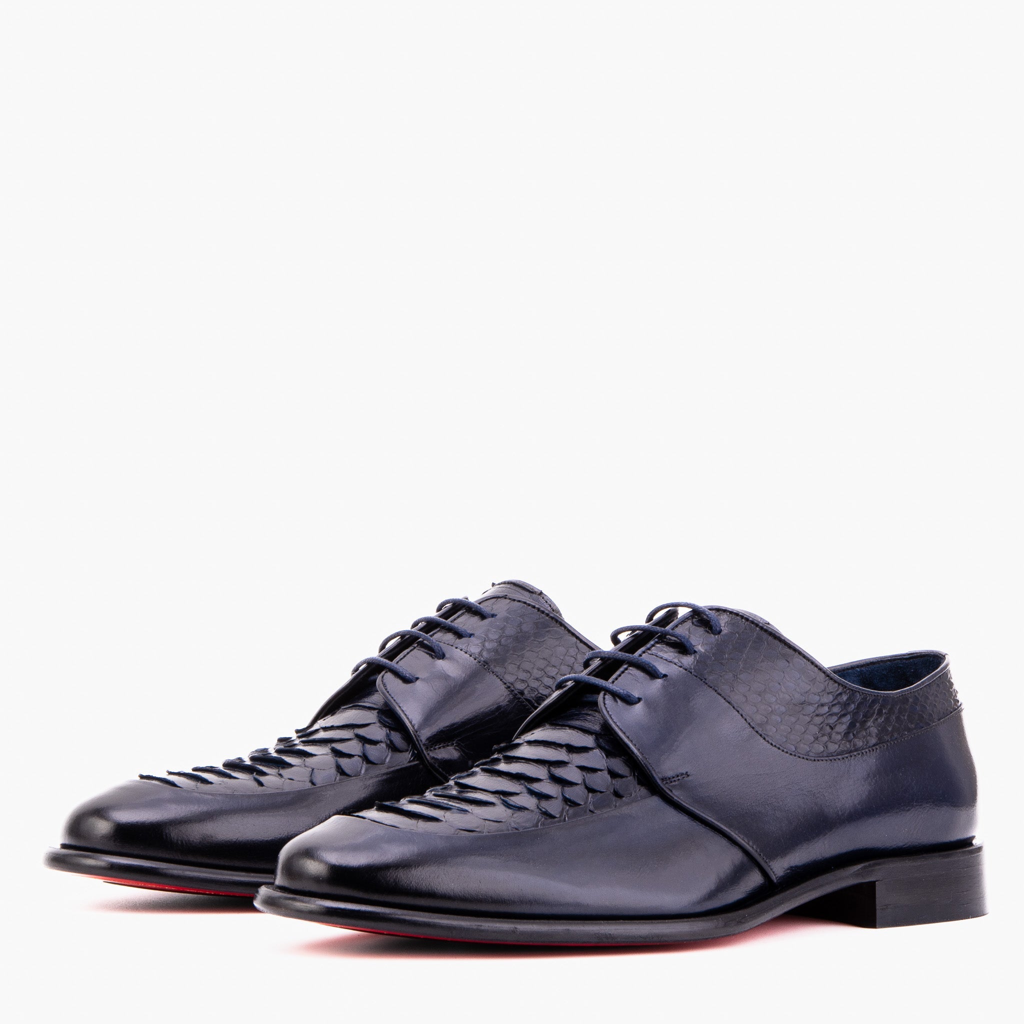 The Arven Navy Python Leather Men Shoe