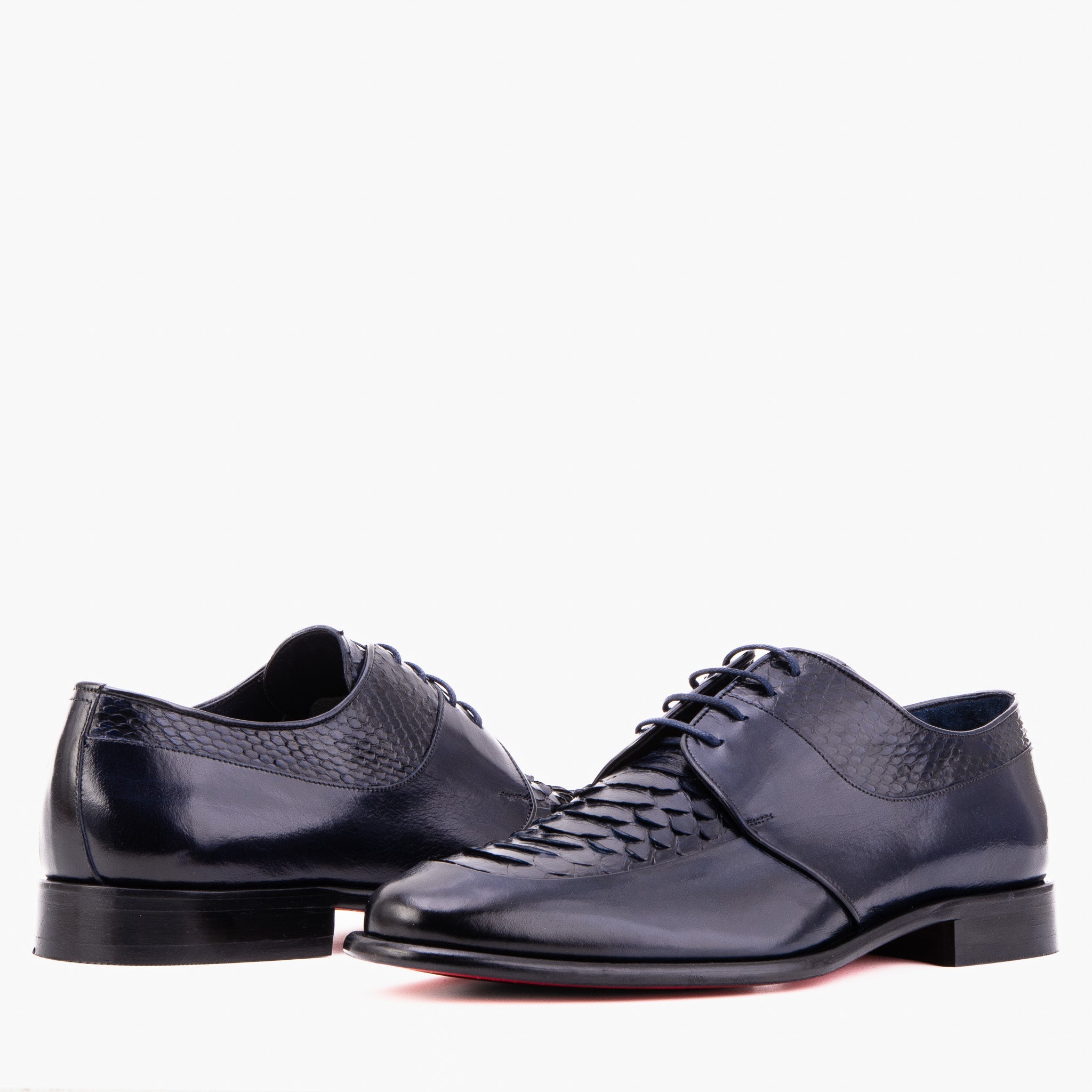 The Arven Navy Python Leather Men Shoe