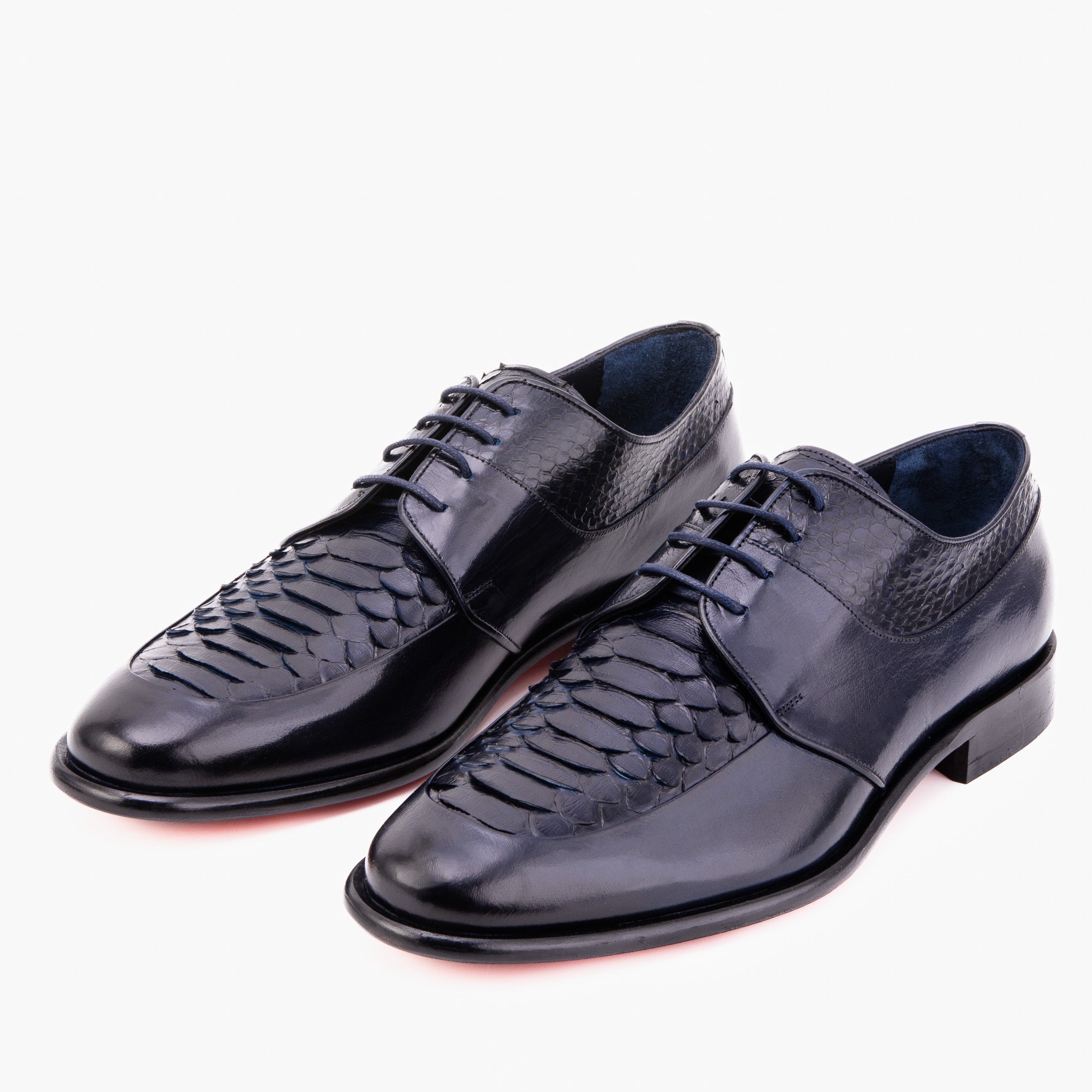 The Arven Navy Python Leather Men Shoe