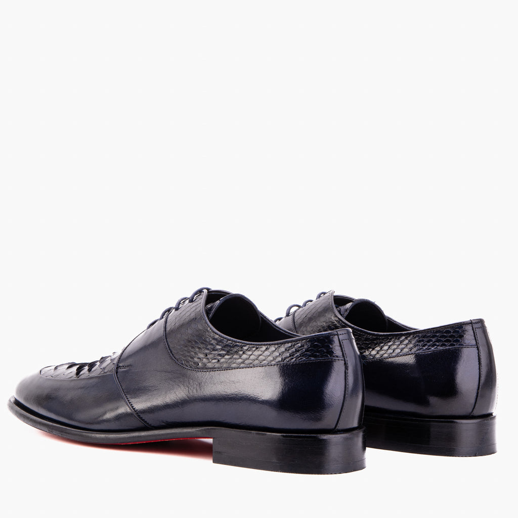 The Arven Navy Python Leather Men Shoe